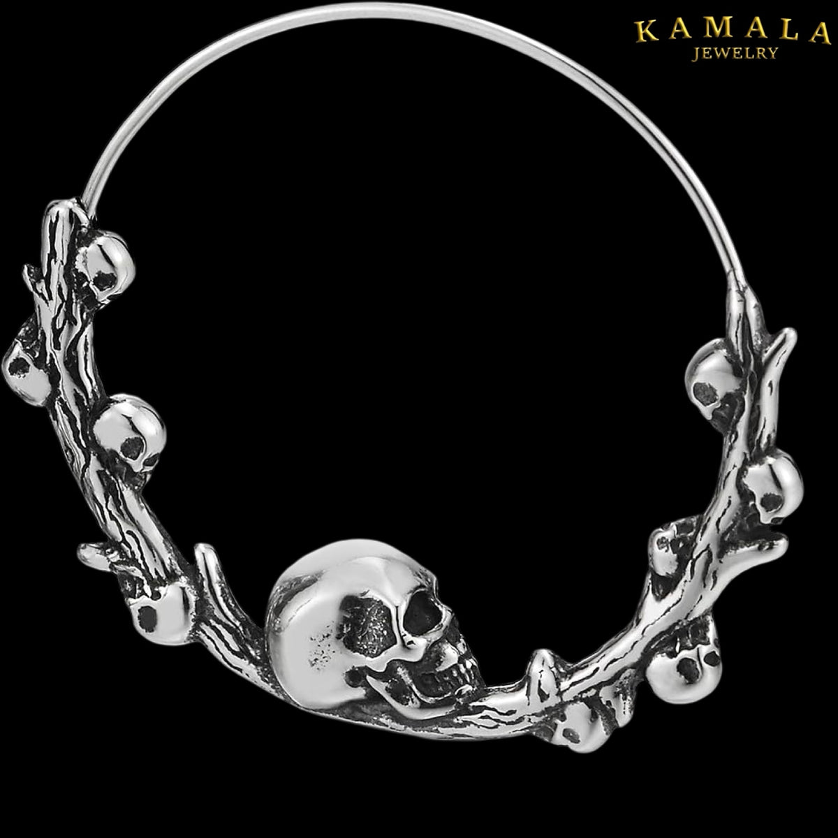Skull Branch Creolen - Edelstahl Silber