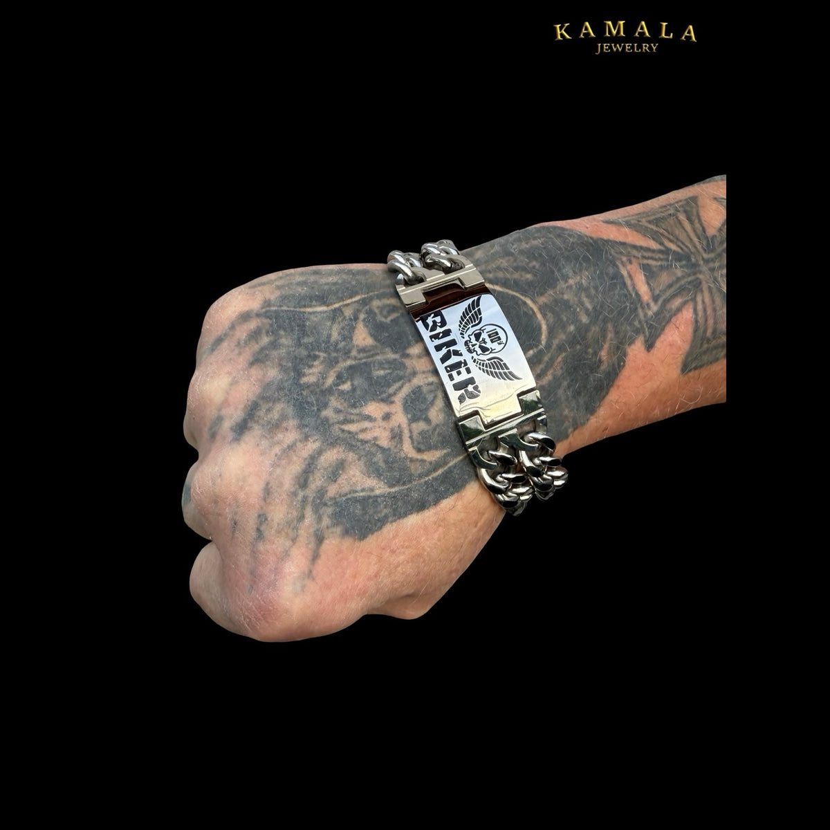 BIKER Premium Edelstahl-Armband – Massive Doppelpanzerkette