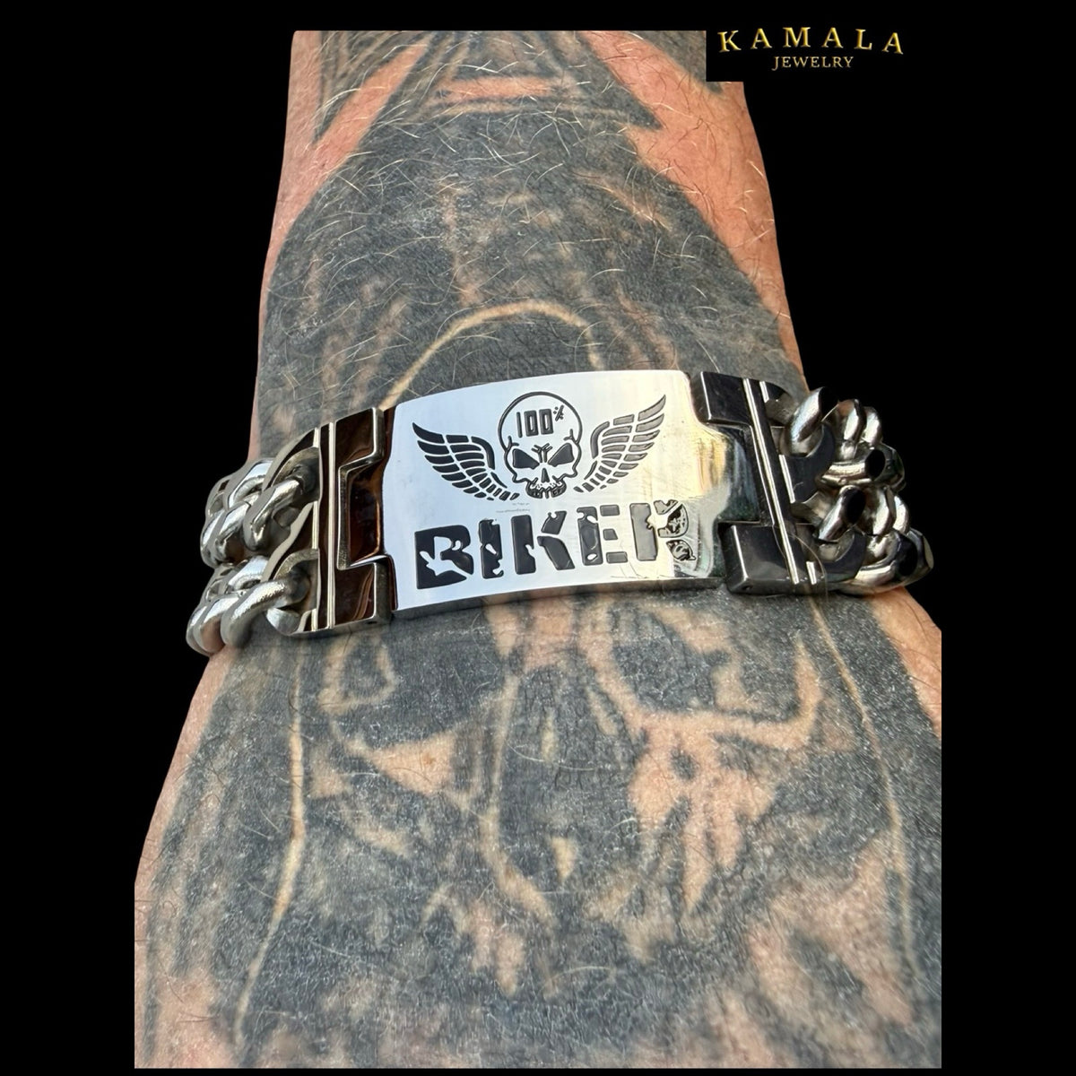 BIKER Premium Edelstahl-Armband – Massive Doppelpanzerkette