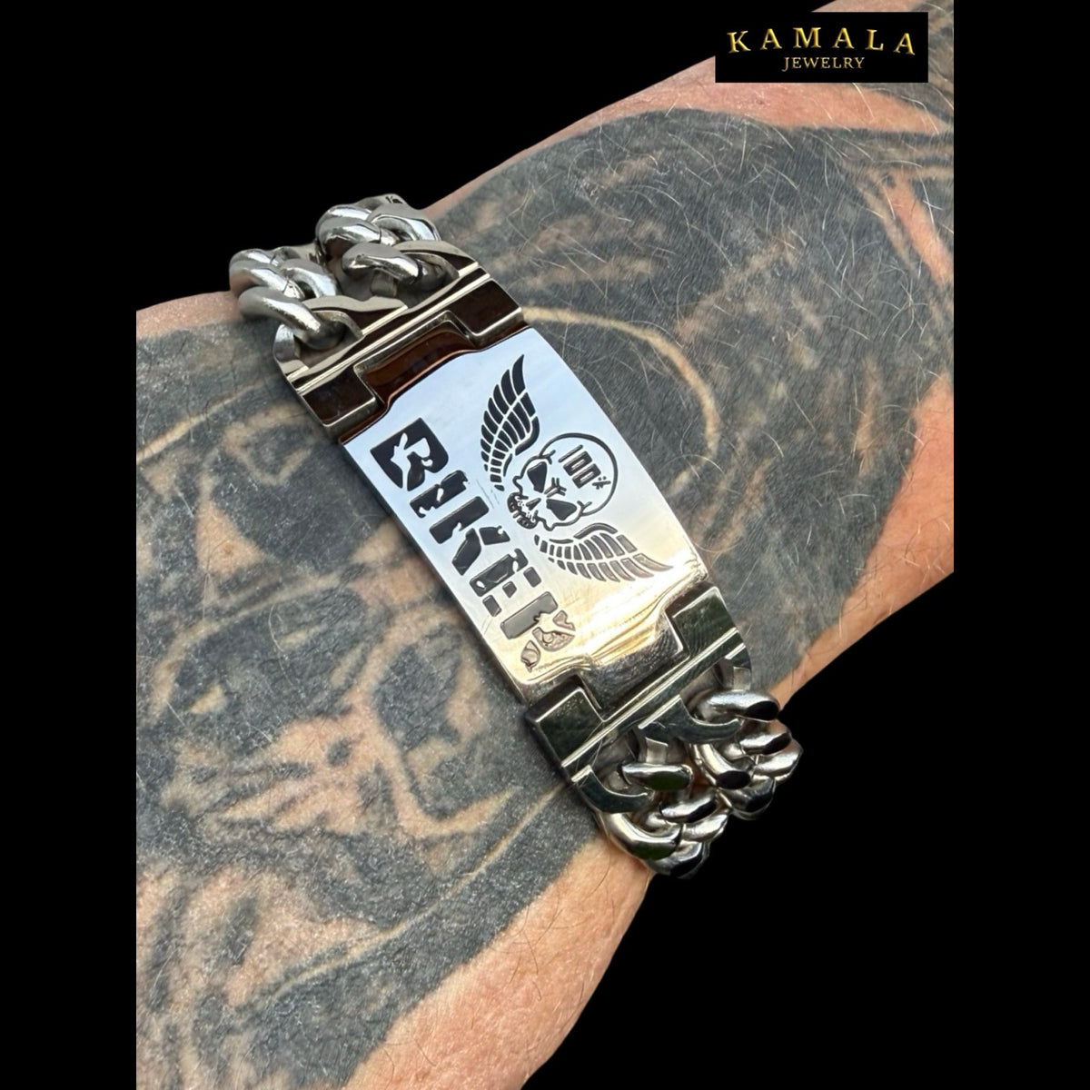 BIKER Premium Edelstahl-Armband – Massive Doppelpanzerkette