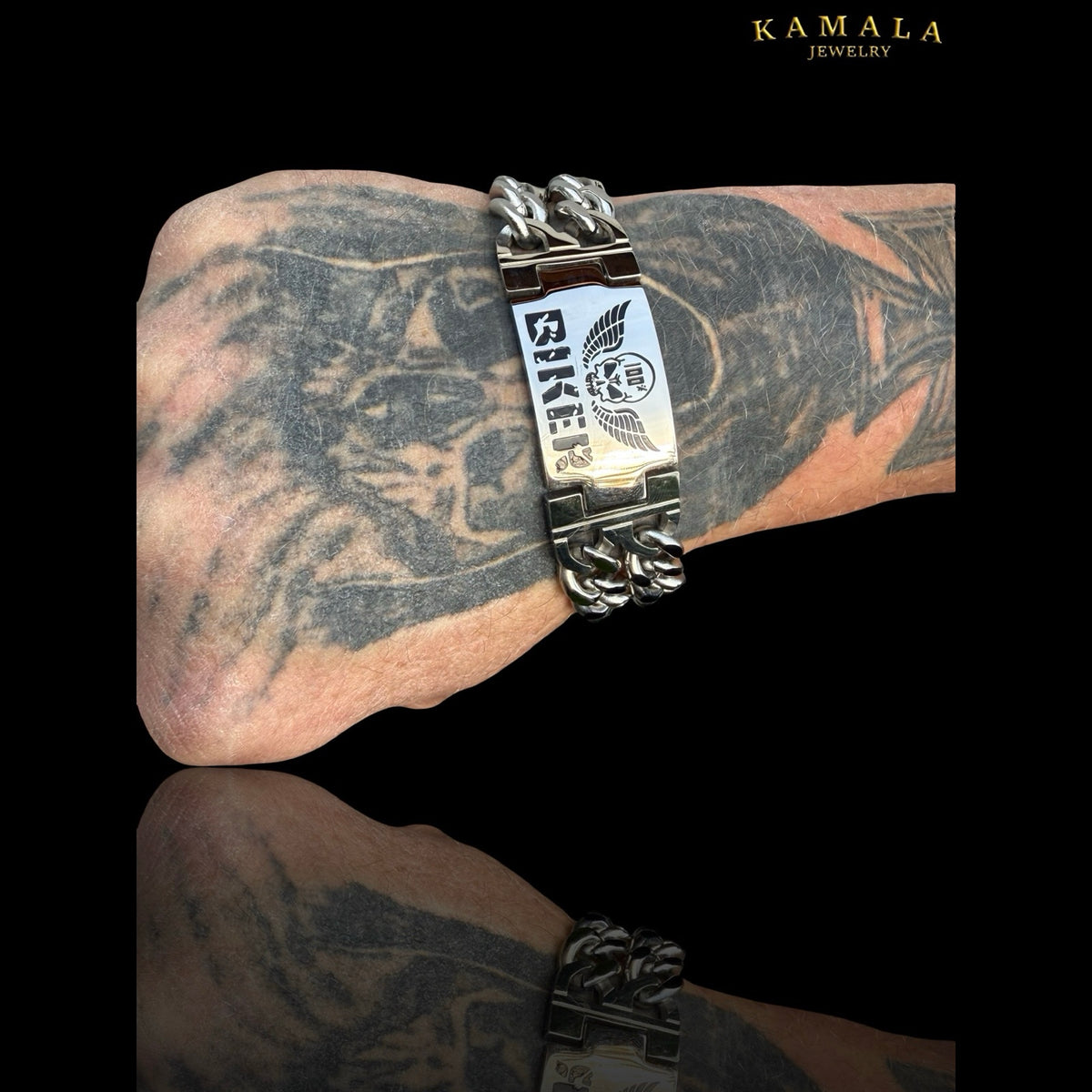 BIKER Premium Edelstahl-Armband – Massive Doppelpanzerkette