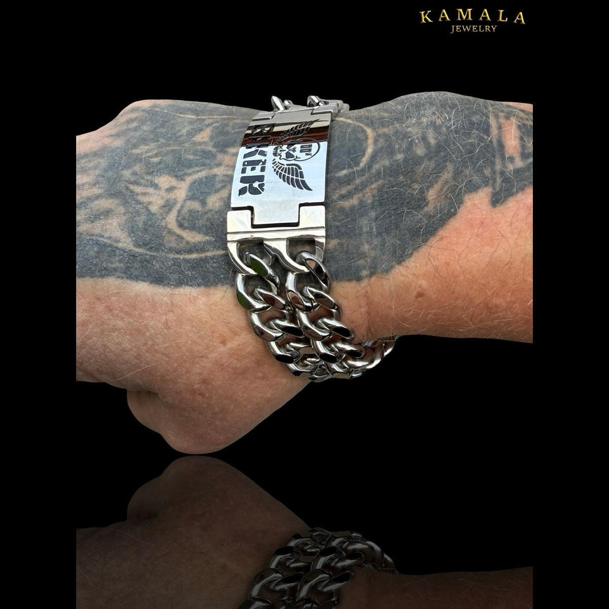 BIKER Premium Edelstahl-Armband – Massive Doppelpanzerkette