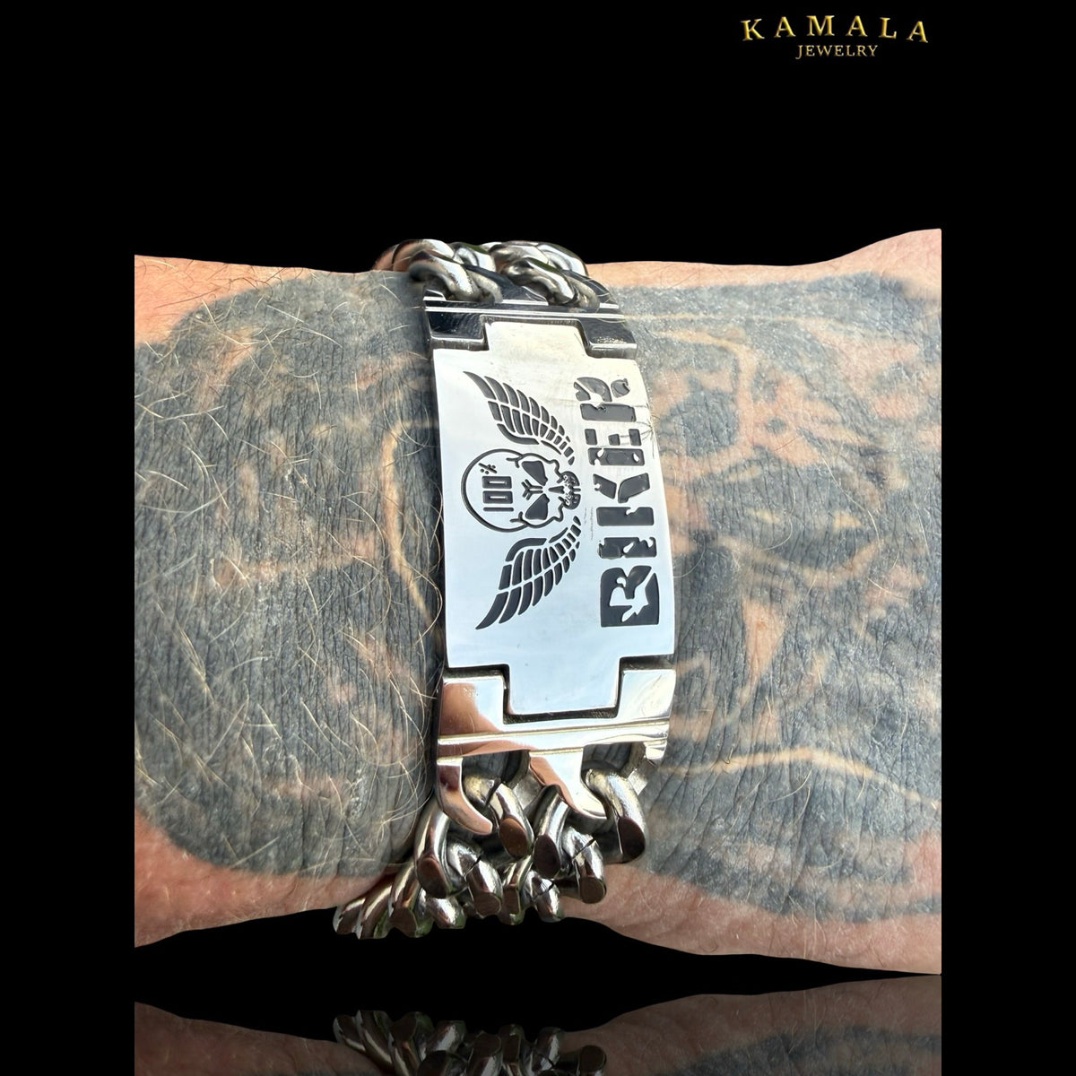 BIKER Premium Edelstahl-Armband – Massive Doppelpanzerkette