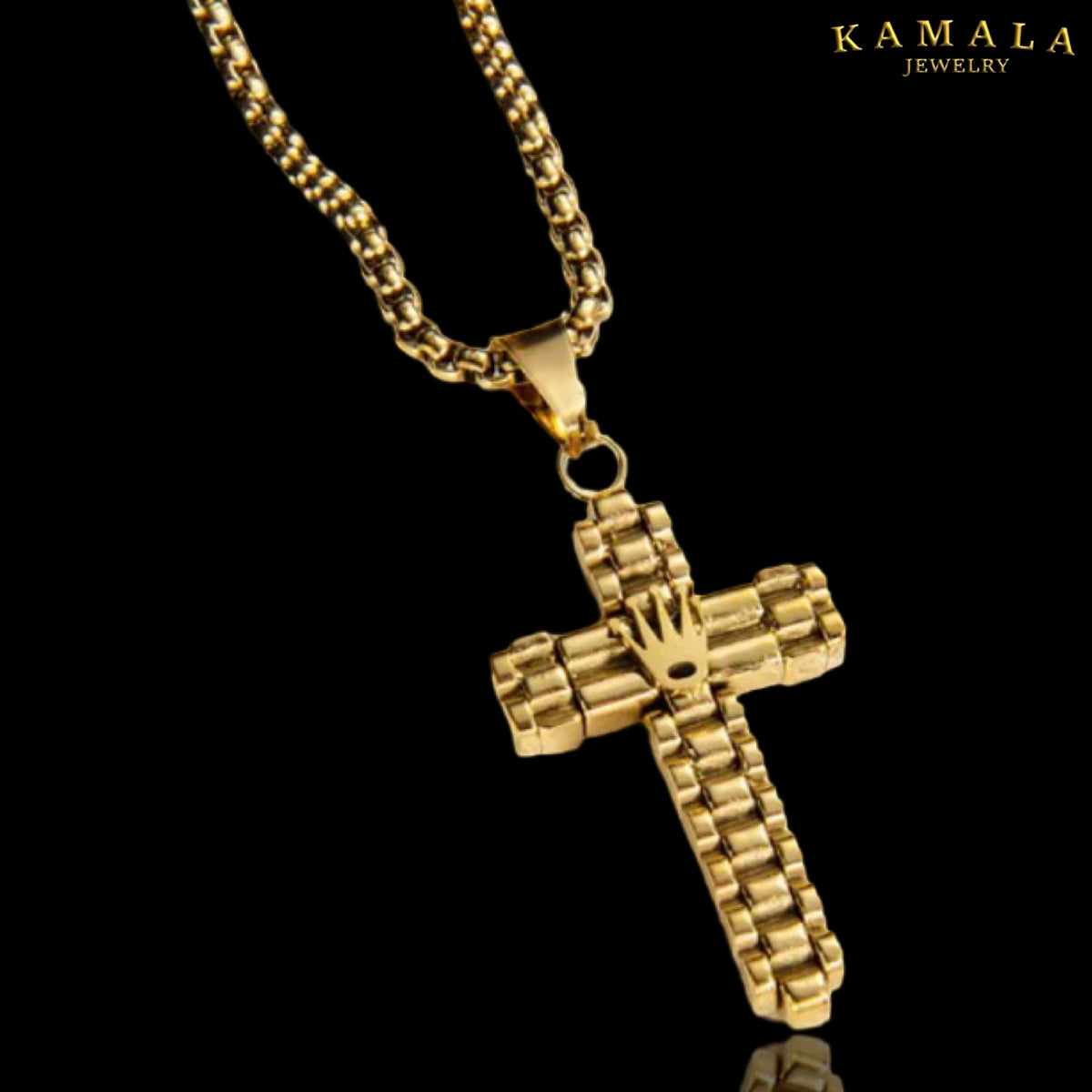 Royal Cross – Premium Halskette mit Kreuz & Krone | Gold oder Silber