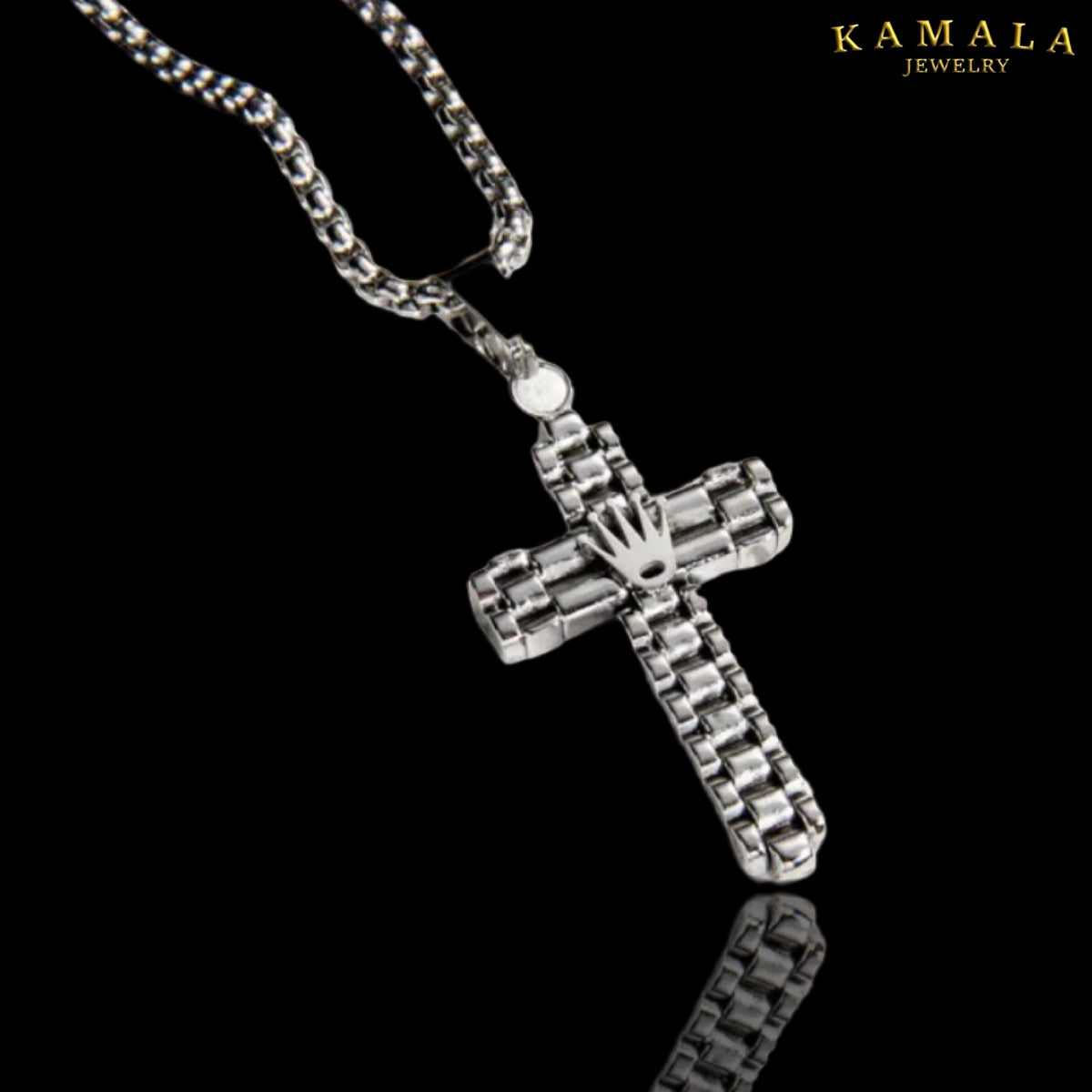 Royal Cross – Premium Halskette mit Kreuz & Krone | Gold oder Silber