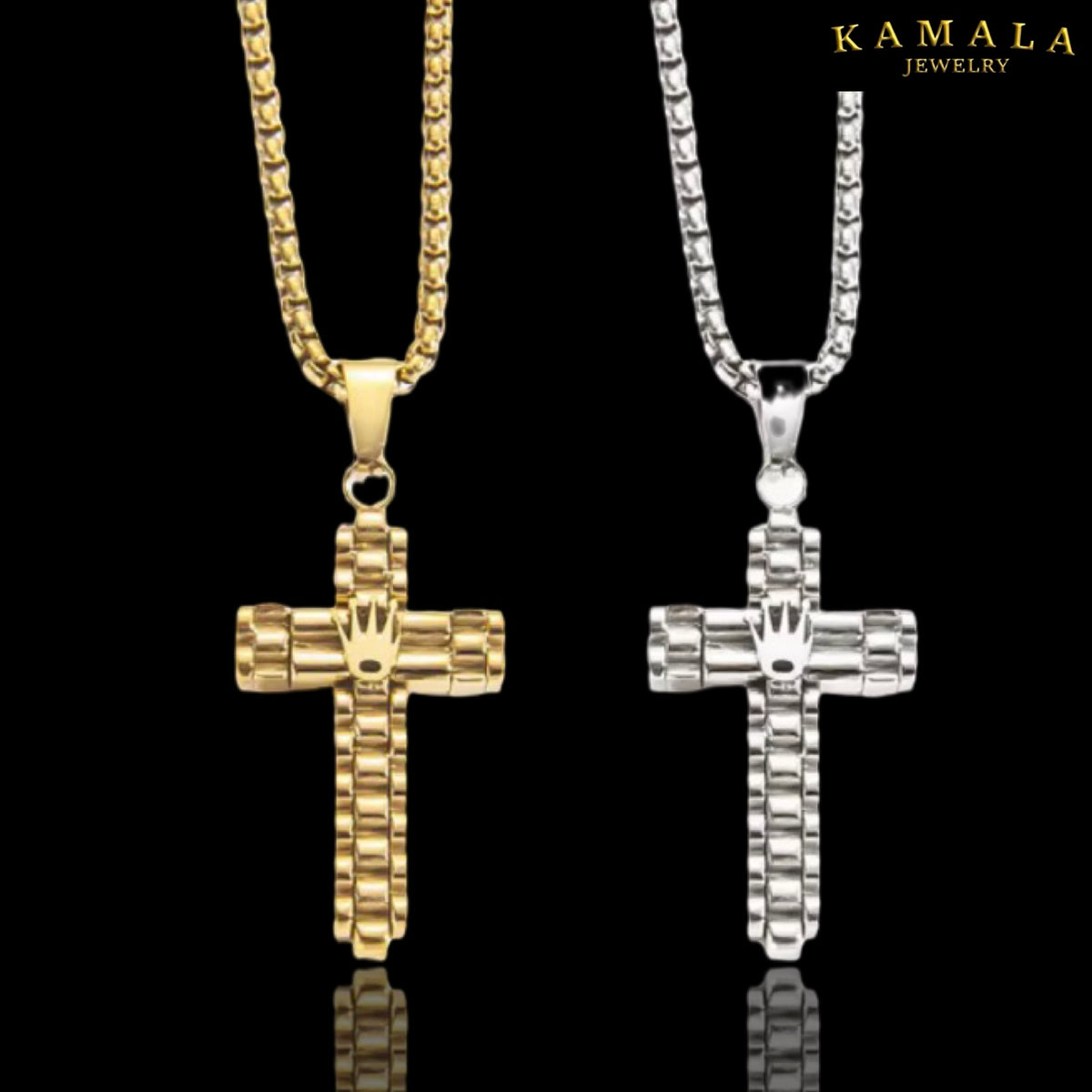 Royal Cross – Premium Halskette mit Kreuz & Krone | Gold oder Silber