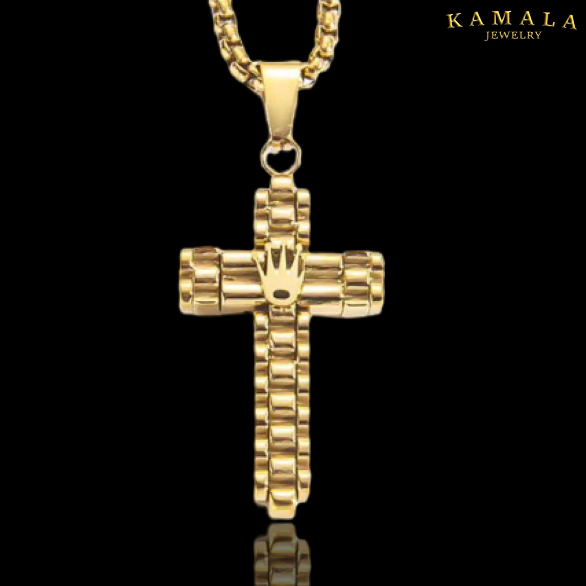 Royal Cross – Premium Halskette mit Kreuz & Krone | Gold oder Silber