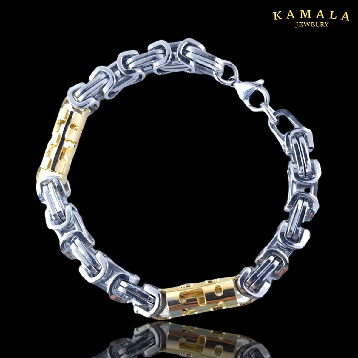 Premium Royal Link Armband Bicolor – Silber & Gold
