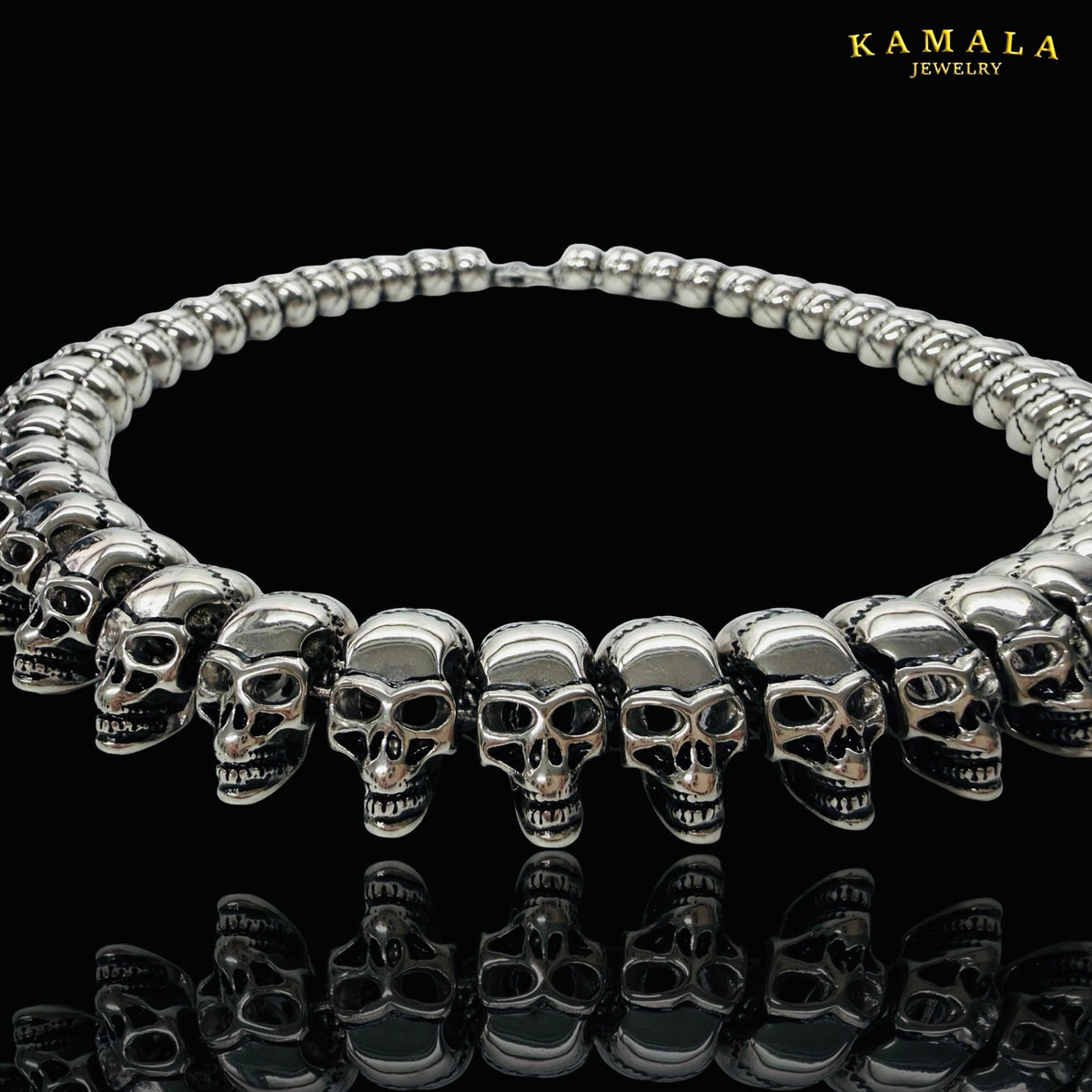 Heavy Skull Chain – Massive Totenkopf Halskette aus 316L Edelstahl