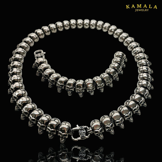 Heavy Skull Set – Massive Totenkopf Halskette & Armband