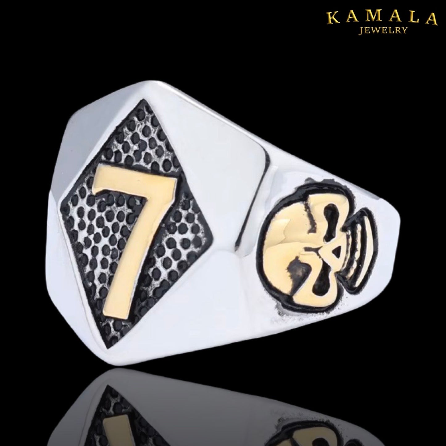 Fingerring - Edelstahl - Mit 7 - Gold