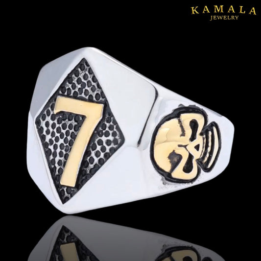 Fingerring - Edelstahl - Mit 7 - Gold