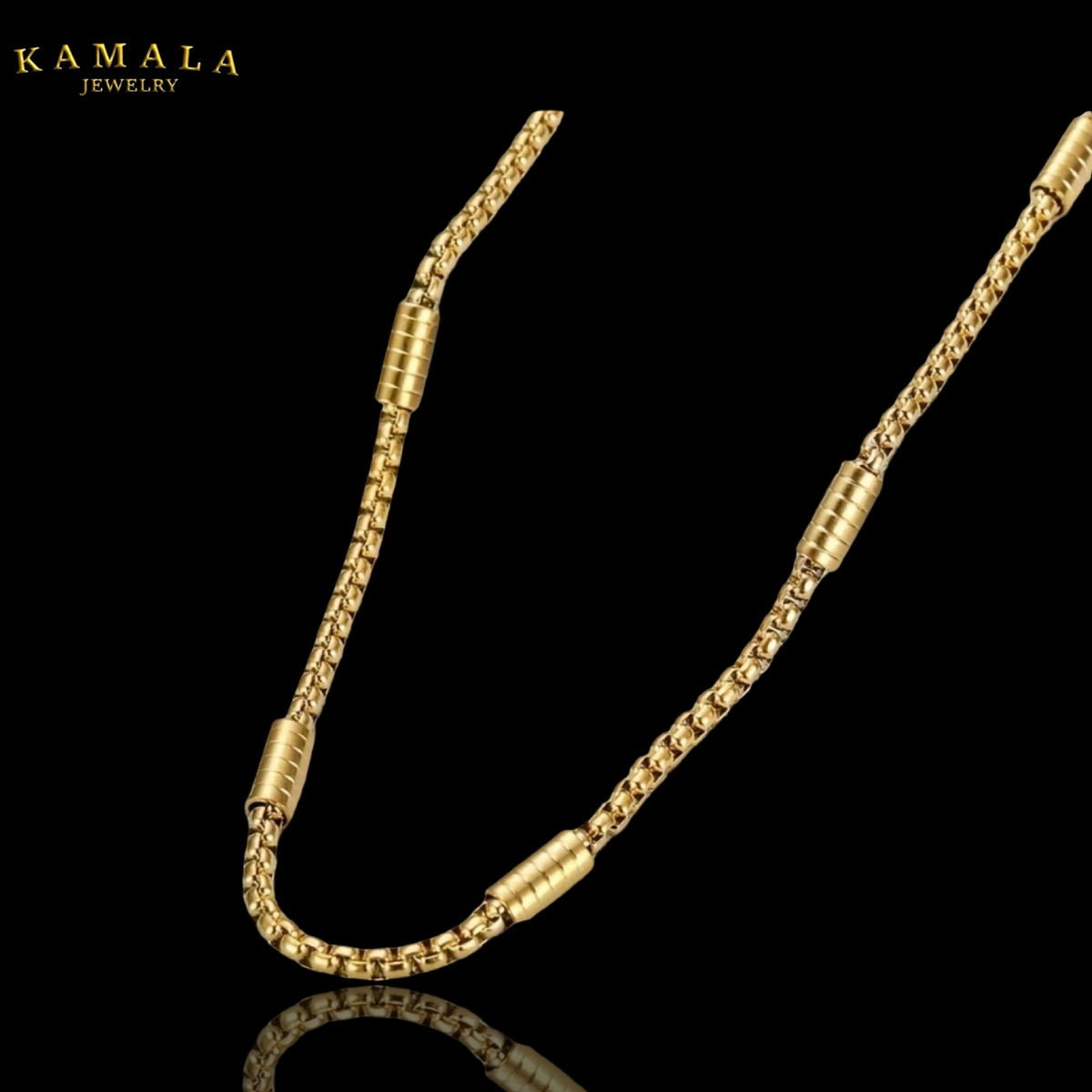 Japanische Link Halskette – Gold | Edelstahl 50 cm