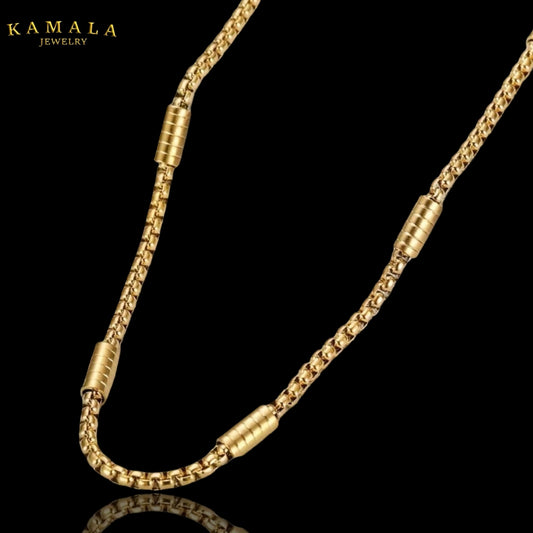 Japanische Link Halskette – Gold | Edelstahl 50 cm