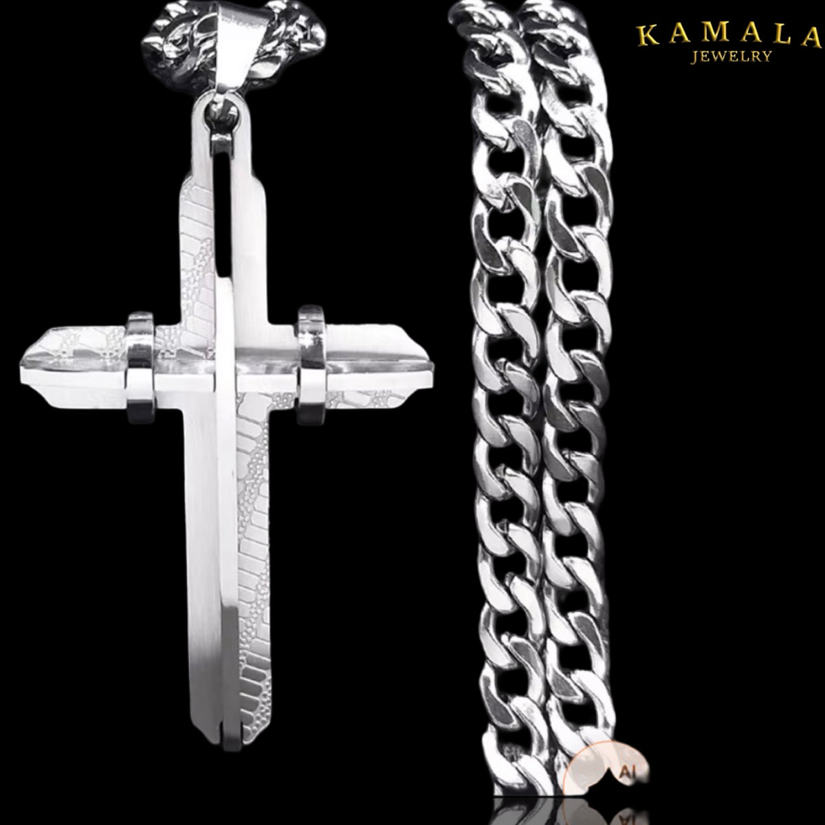 Premium Cross – Kreuz Halskette Silber | Edelstahl