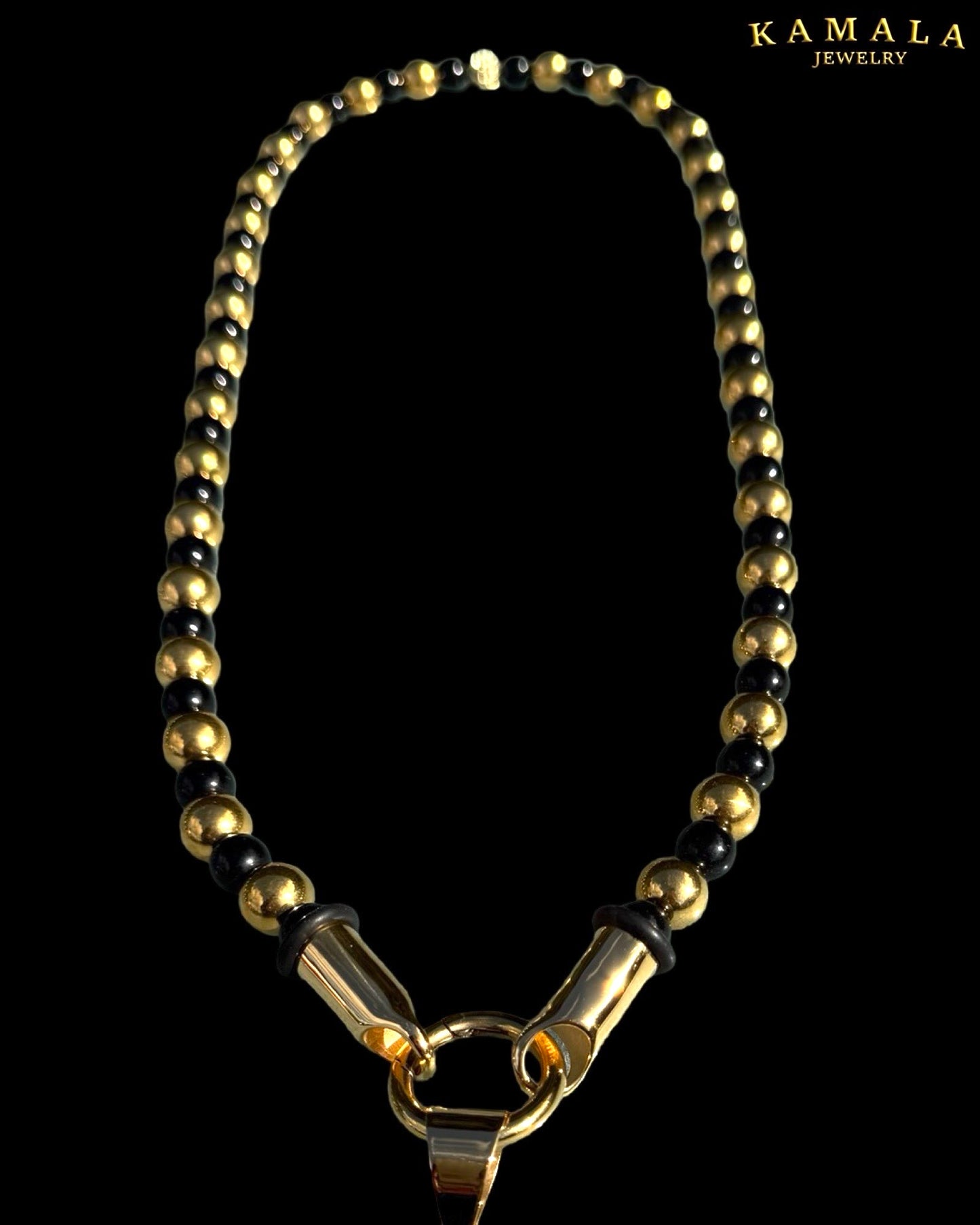 BLACK ELITE Luxury Chain – Onyx Halskette für Männer - Gold