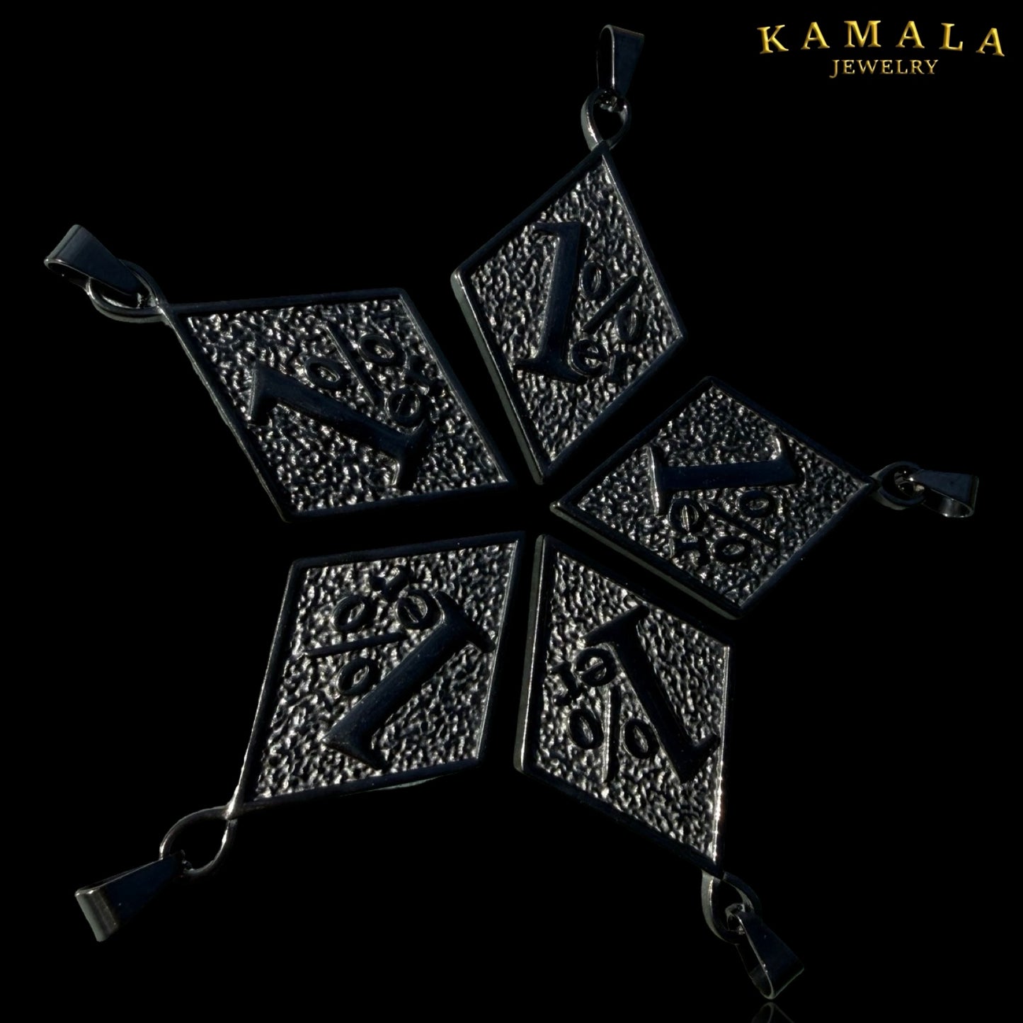 1%er Anhänger All Black | Schwarzer Edelstahl | 6 cm | Kamala Jewelry