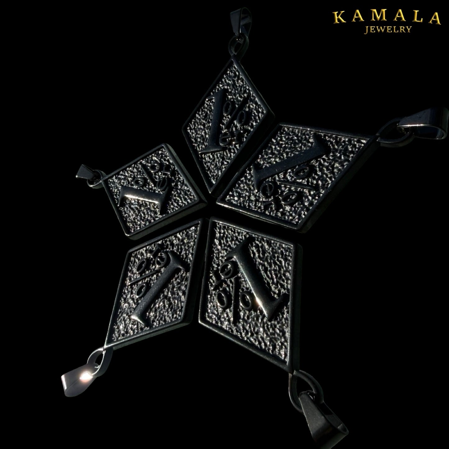 1%er Anhänger All Black | Schwarzer Edelstahl | 6 cm | Kamala Jewelry