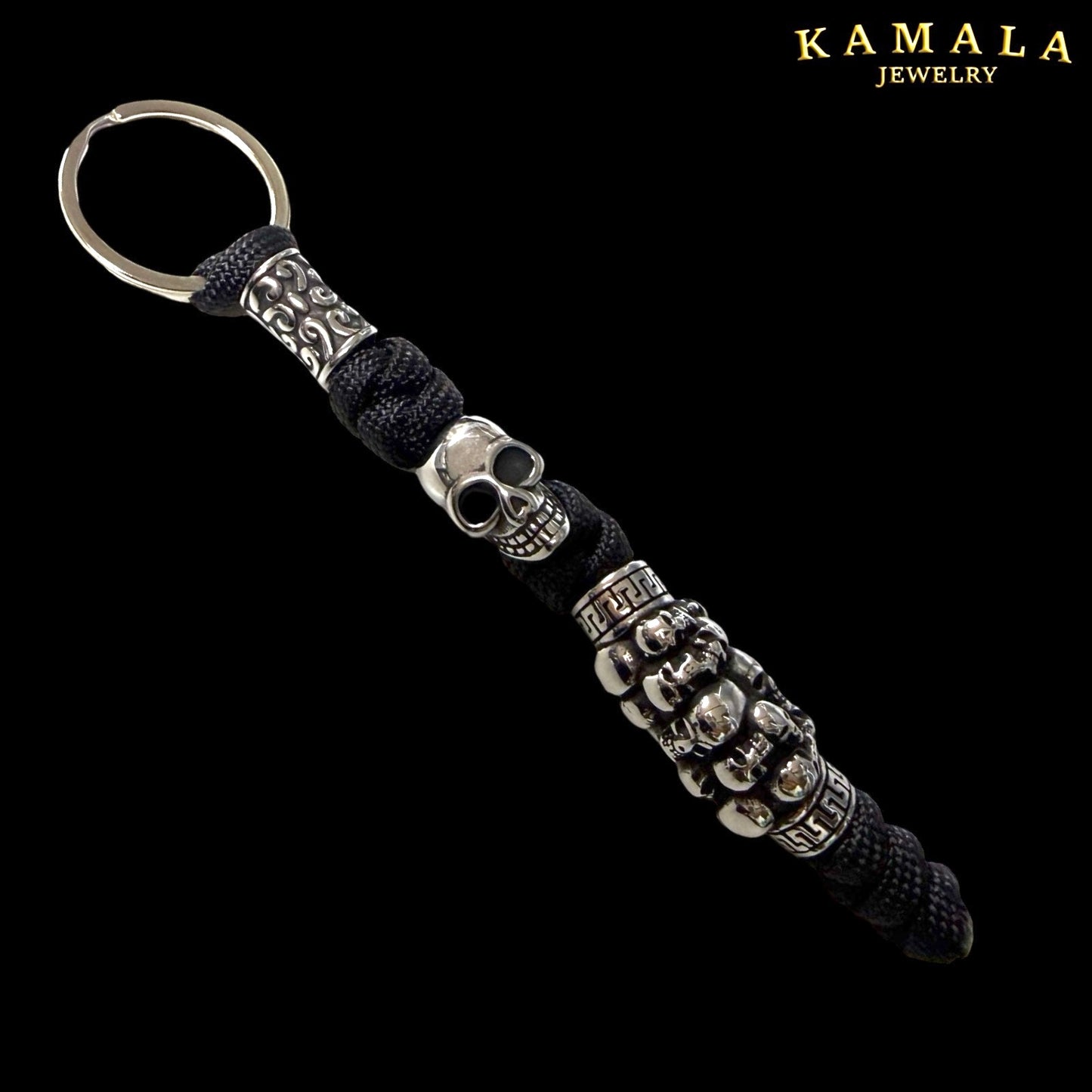Schlüsselanhänger – Skull – Schwarz & Silber