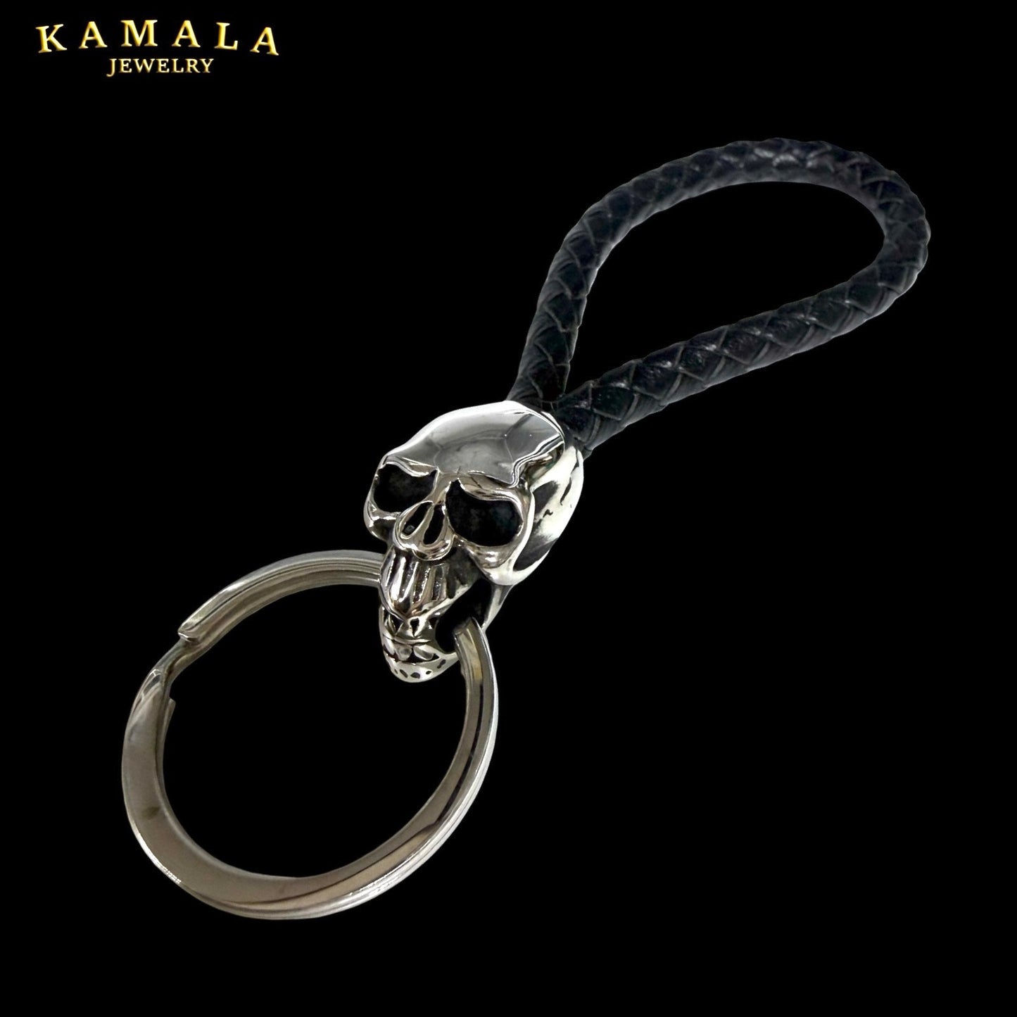 Skull Schlüsselanhänger – Leder & Edelstahl