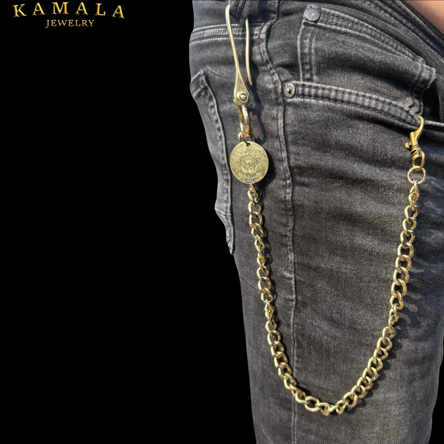 Goldene Hosenkette – 55 cm