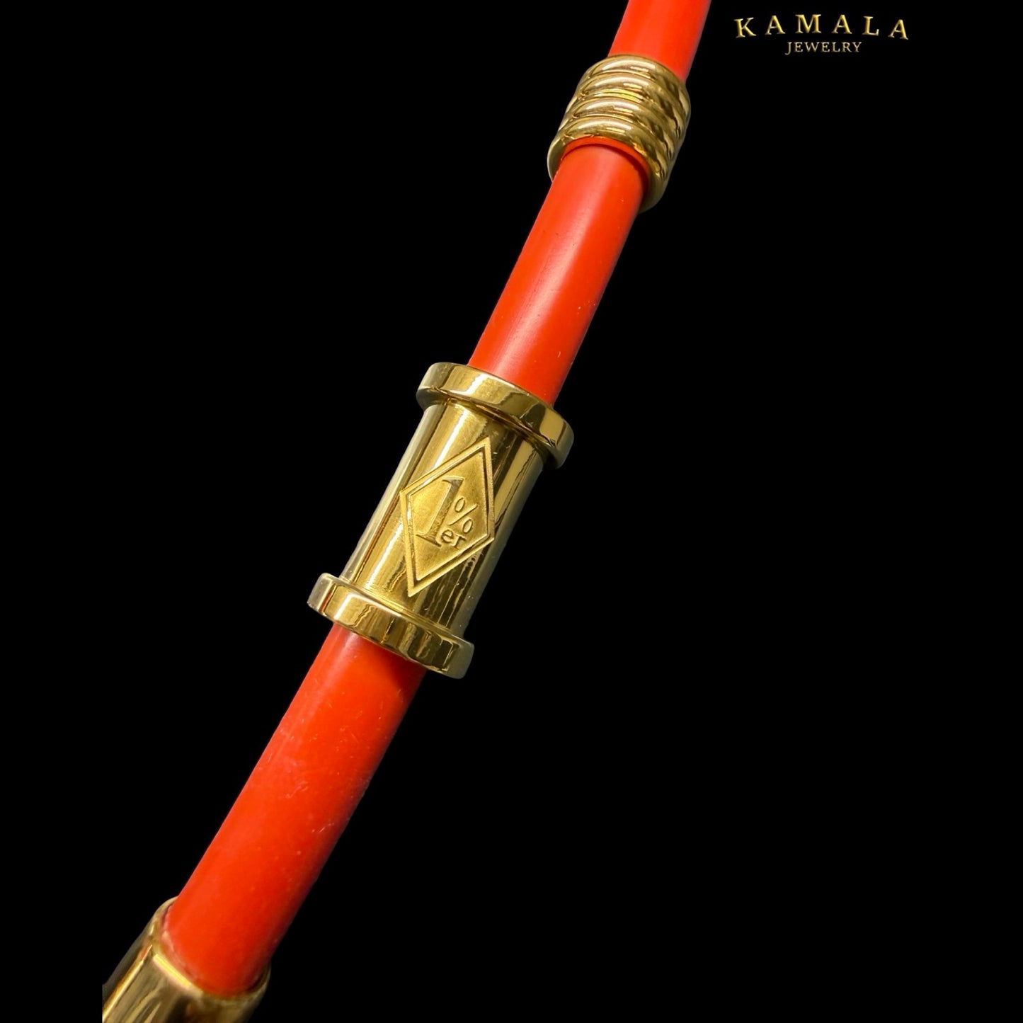 1%er Premium Kautschukkette Rot – 8 mm | 24K Vergoldet | Kamala Jewelry