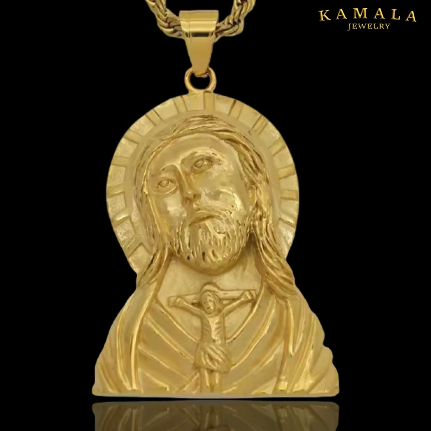 Jesus Anhänger - Gross - Gold