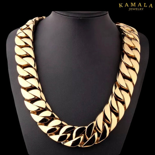 Ultra XXL Exklusive Panzerkette – Edelstahl & 18K Gold Finish