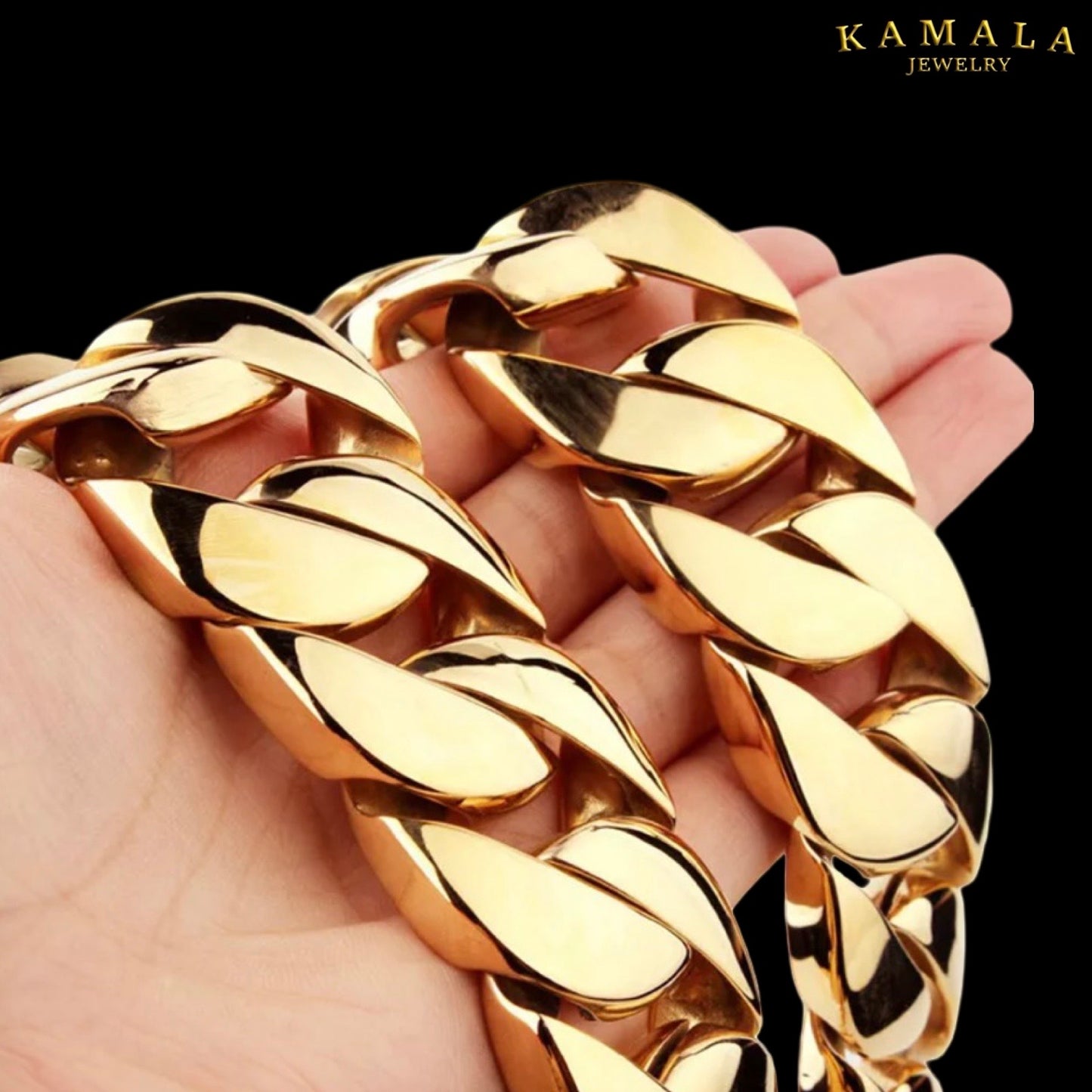 Ultra XXL Exklusive Panzerkette – Edelstahl & 18K Gold Finish