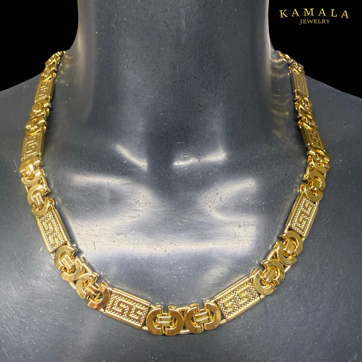 Premium Plattenkette „Kreta“ – Gold – 60 cm | 10 mm