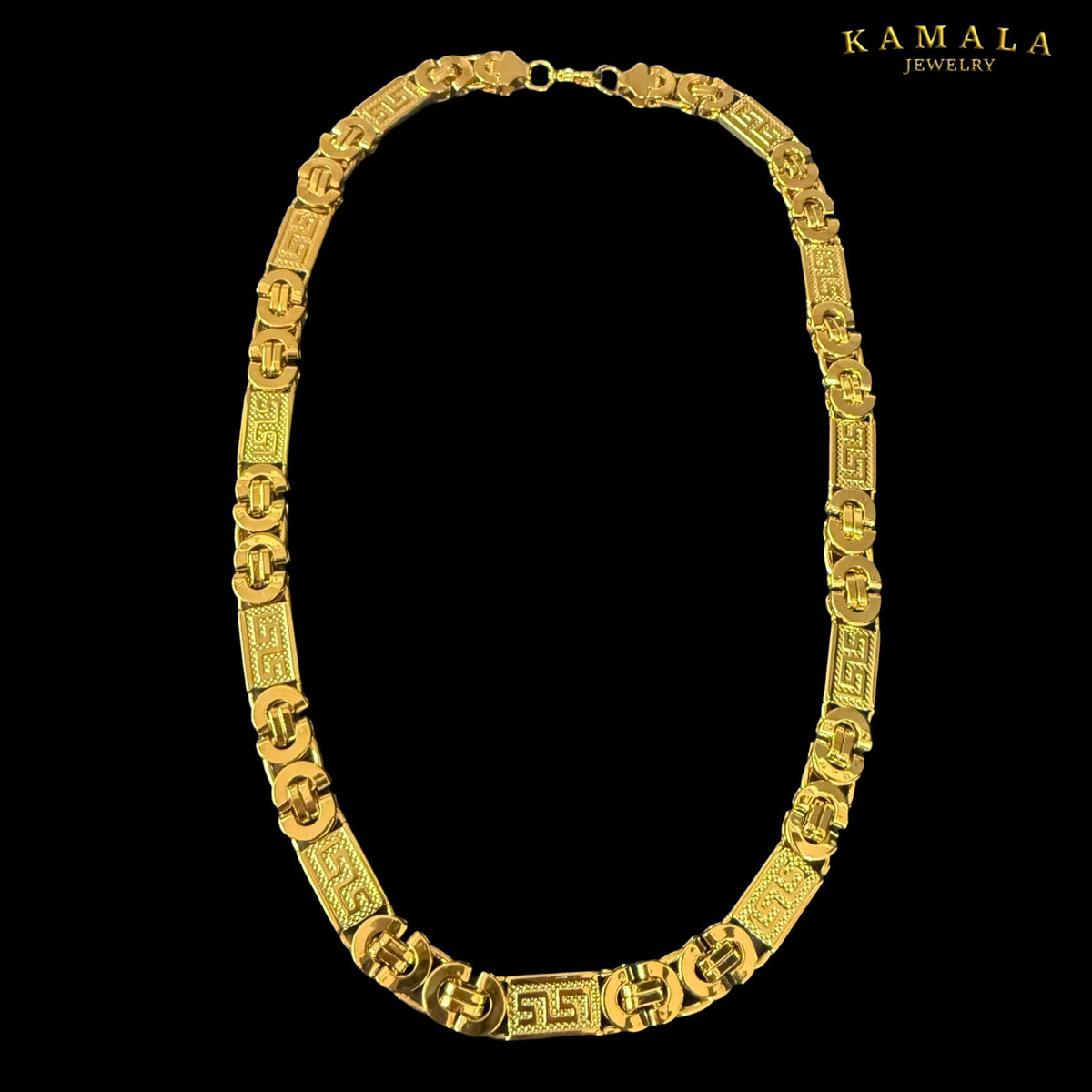 Premium Plattenkette „Kreta“ – Gold – 60 cm | 10 mm