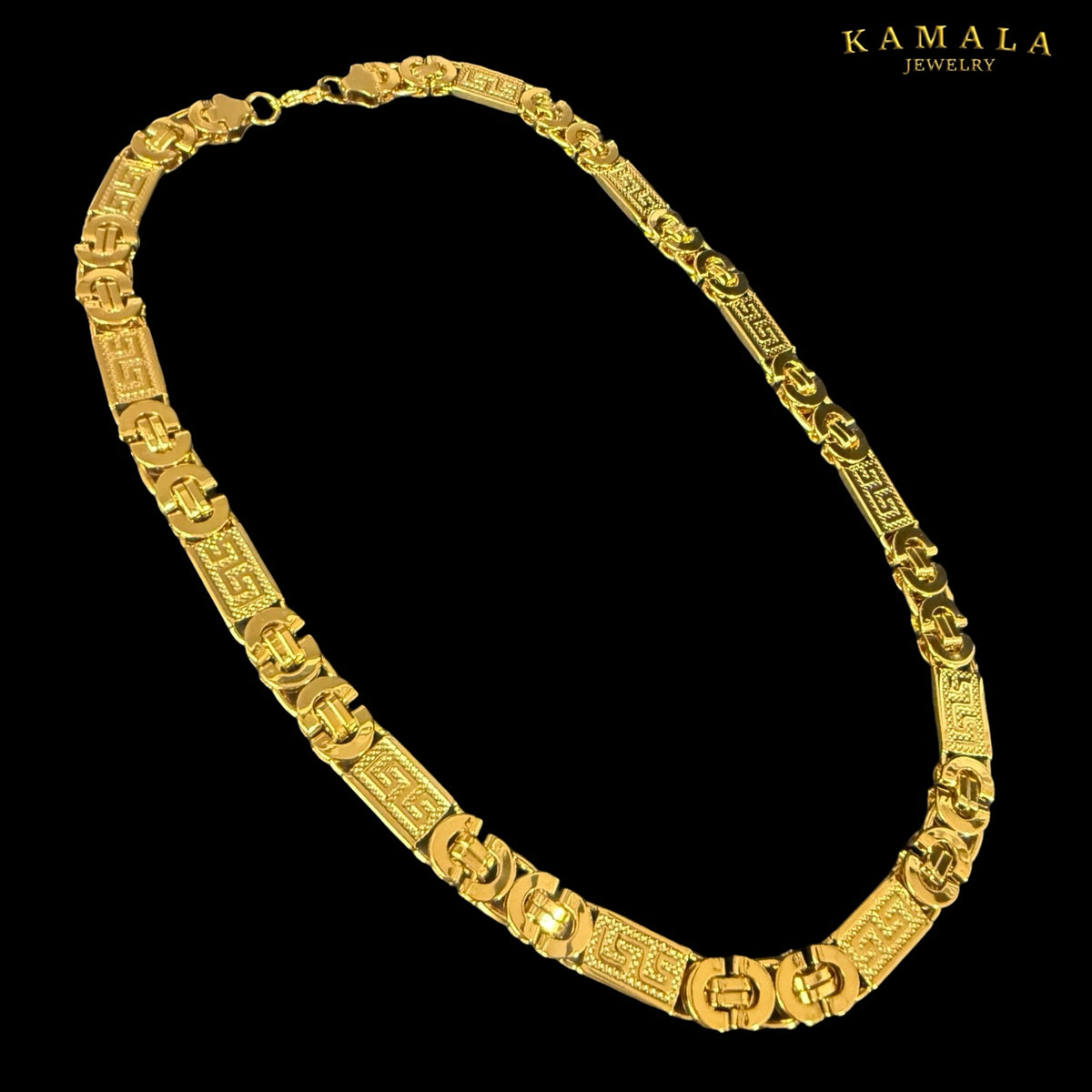 Premium Plattenkette „Kreta“ – Gold – 60 cm | 10 mm