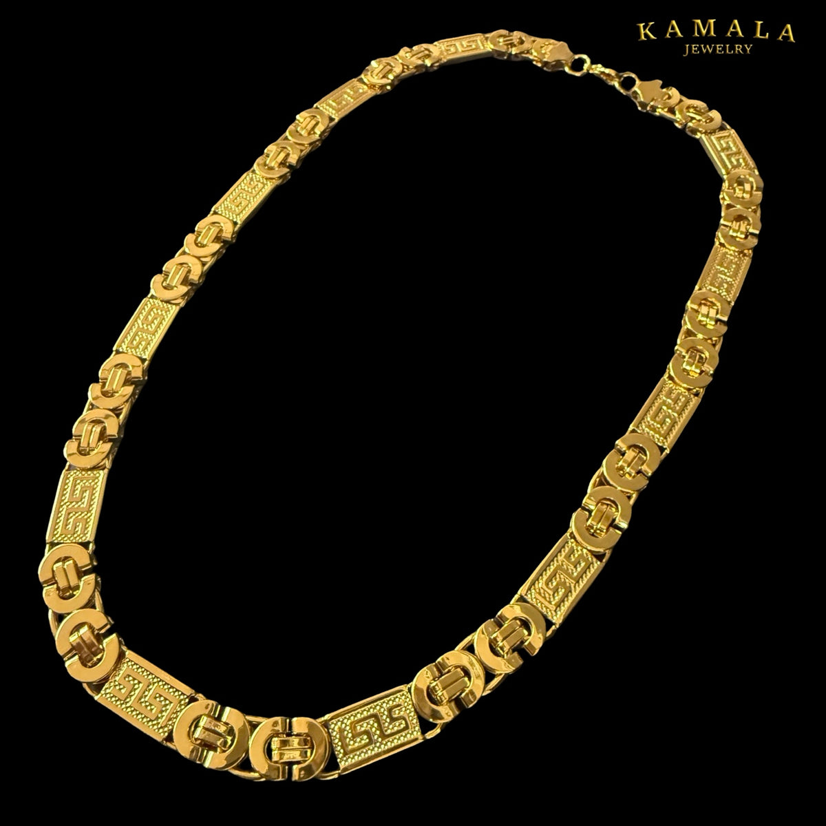 Premium Plattenkette „Kreta“ – Gold – 60 cm | 10 mm
