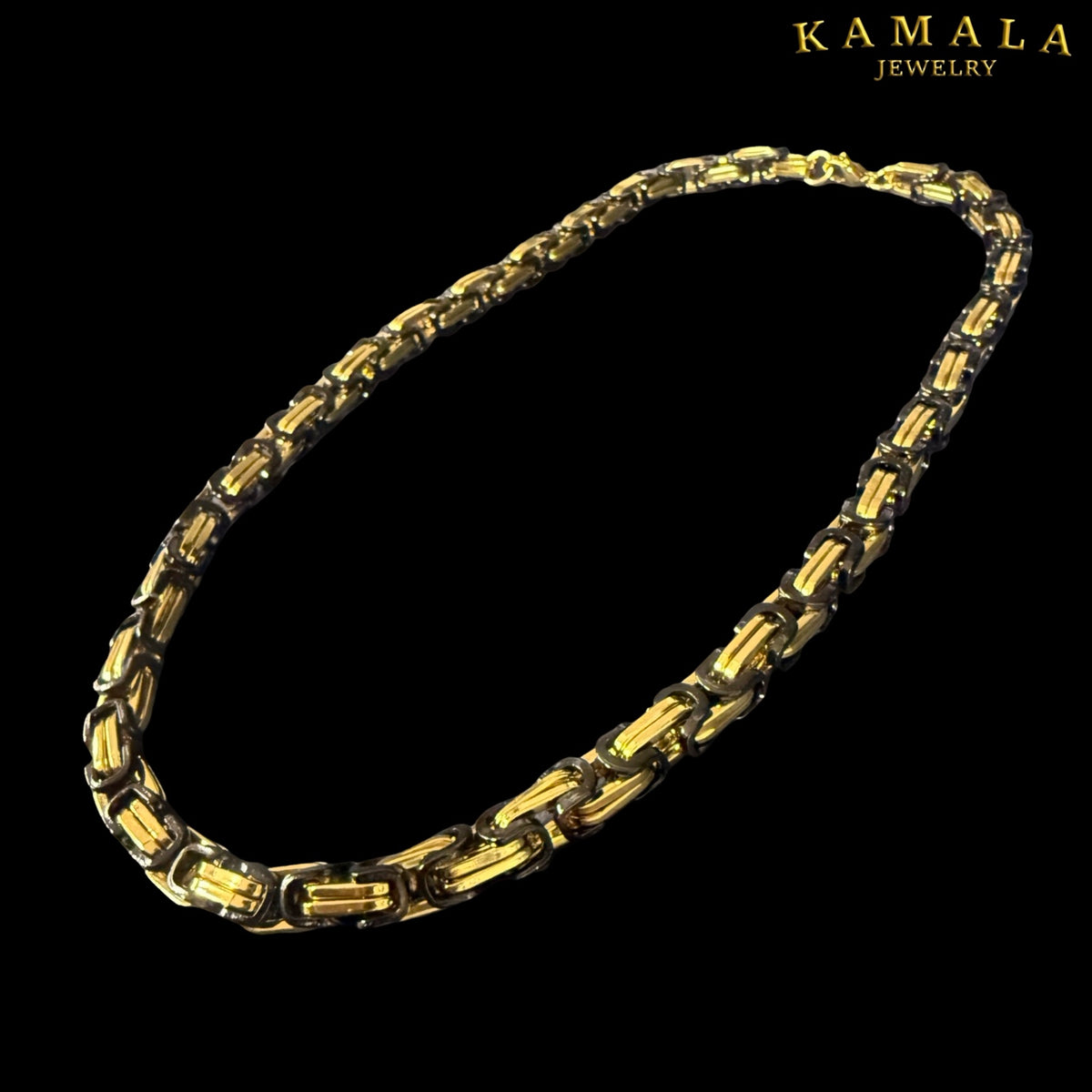Königskette Gold Schwarz – 60 cm | 10 mm