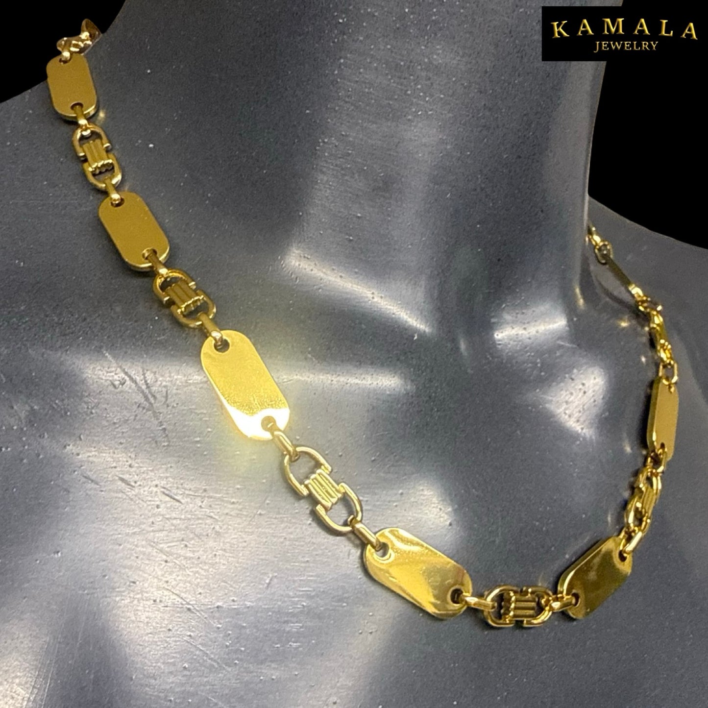 Premium Plattenkette „Imperial“ – 18 Karat vergoldeter Edelstahl