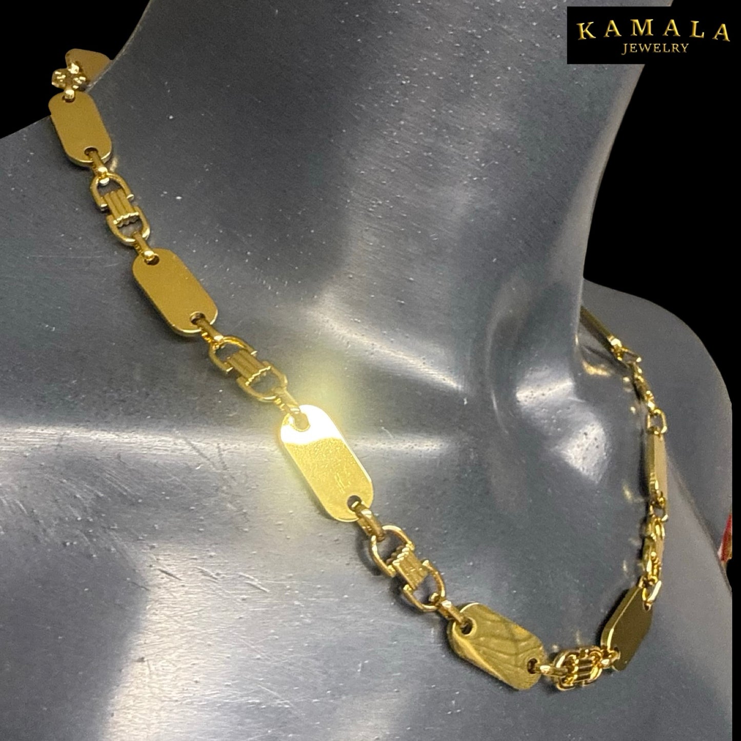 Premium Plattenkette „Imperial“ – 18 Karat vergoldeter Edelstahl