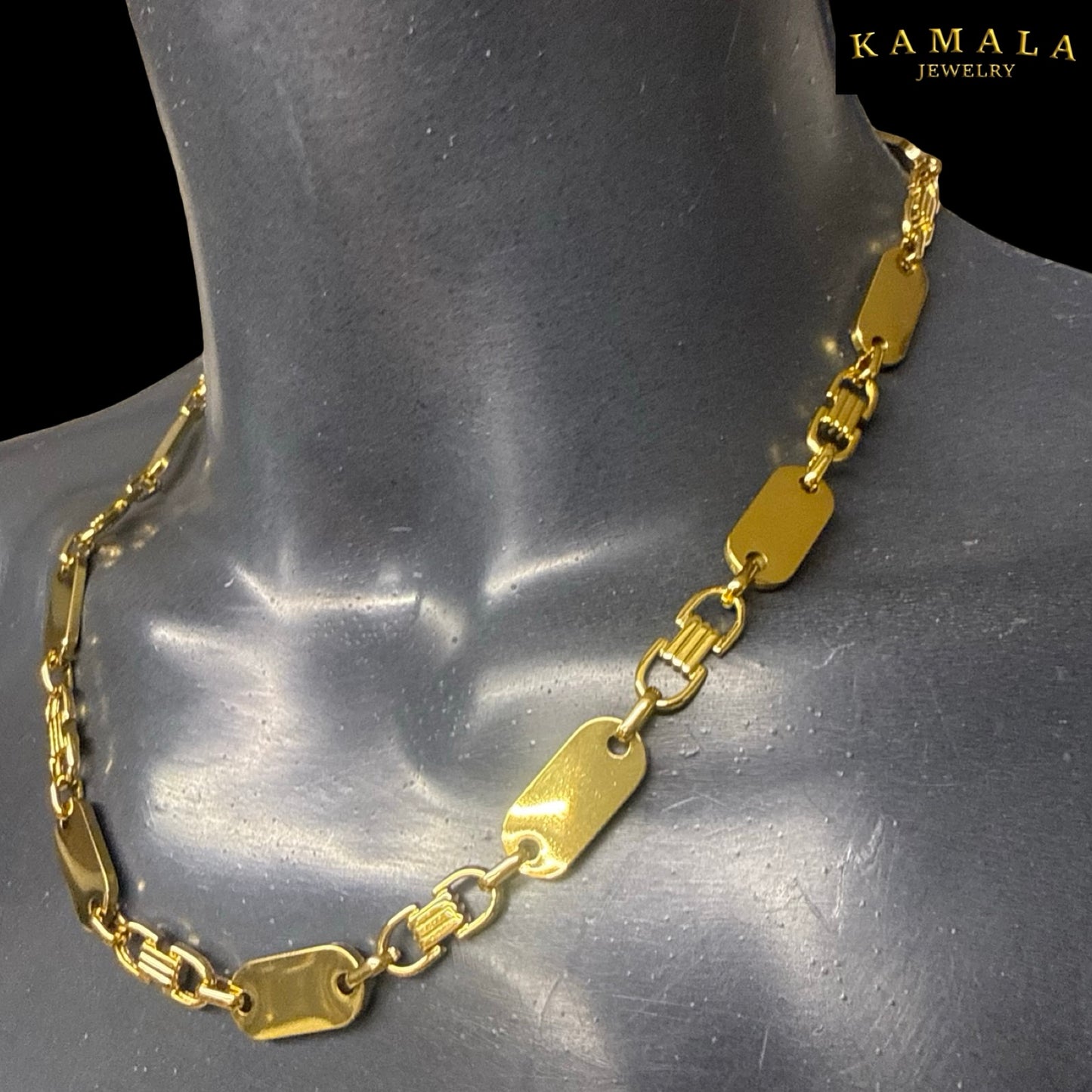 Premium Plattenkette „Imperial“ – 18 Karat vergoldeter Edelstahl
