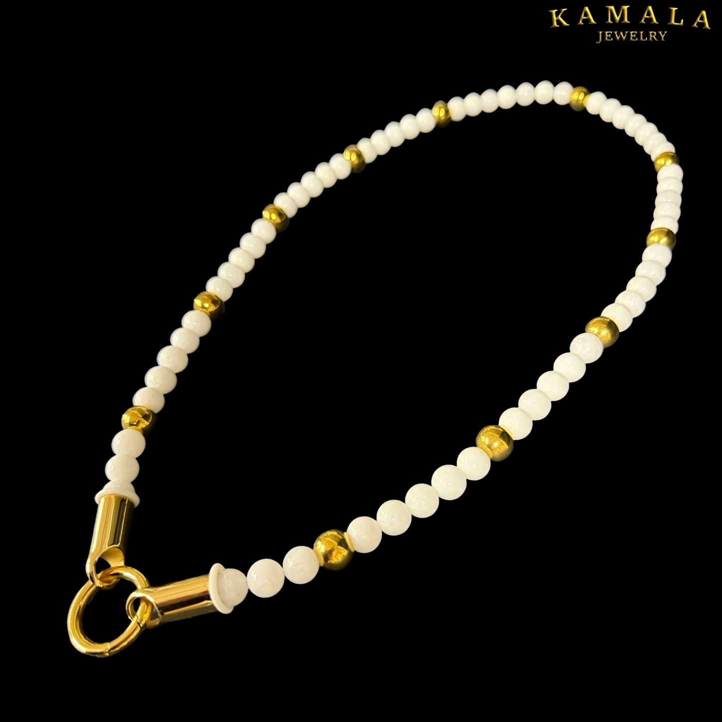 WHITE GOLD STONES EDITION – Perlenhalskette