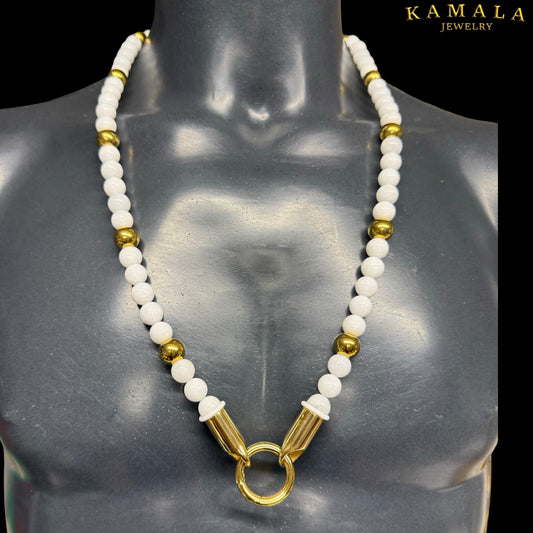 WHITE GOLD STONES EDITION – Perlenhalskette