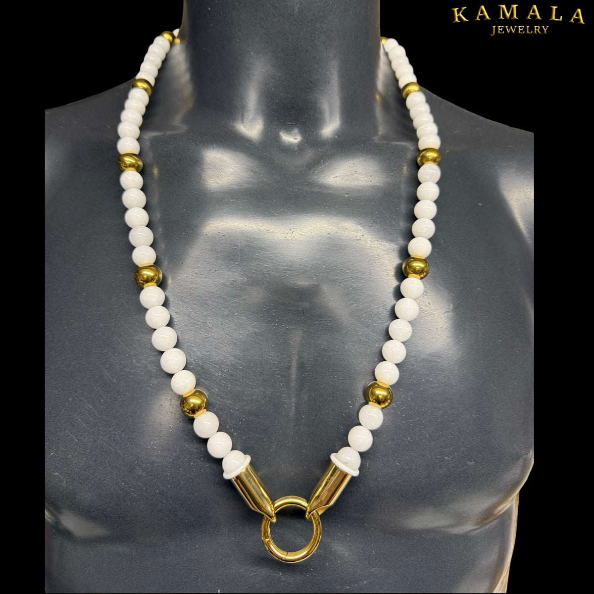 WHITE GOLD STONES EDITION – Perlenhalskette