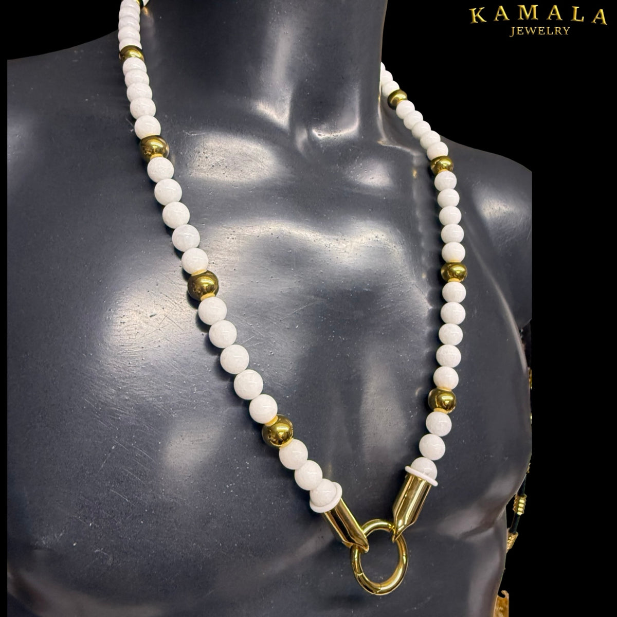 WHITE GOLD STONES EDITION – Perlenhalskette