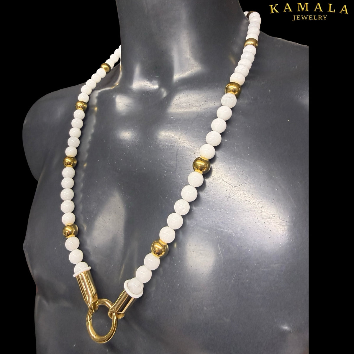 WHITE GOLD STONES EDITION – Perlenhalskette