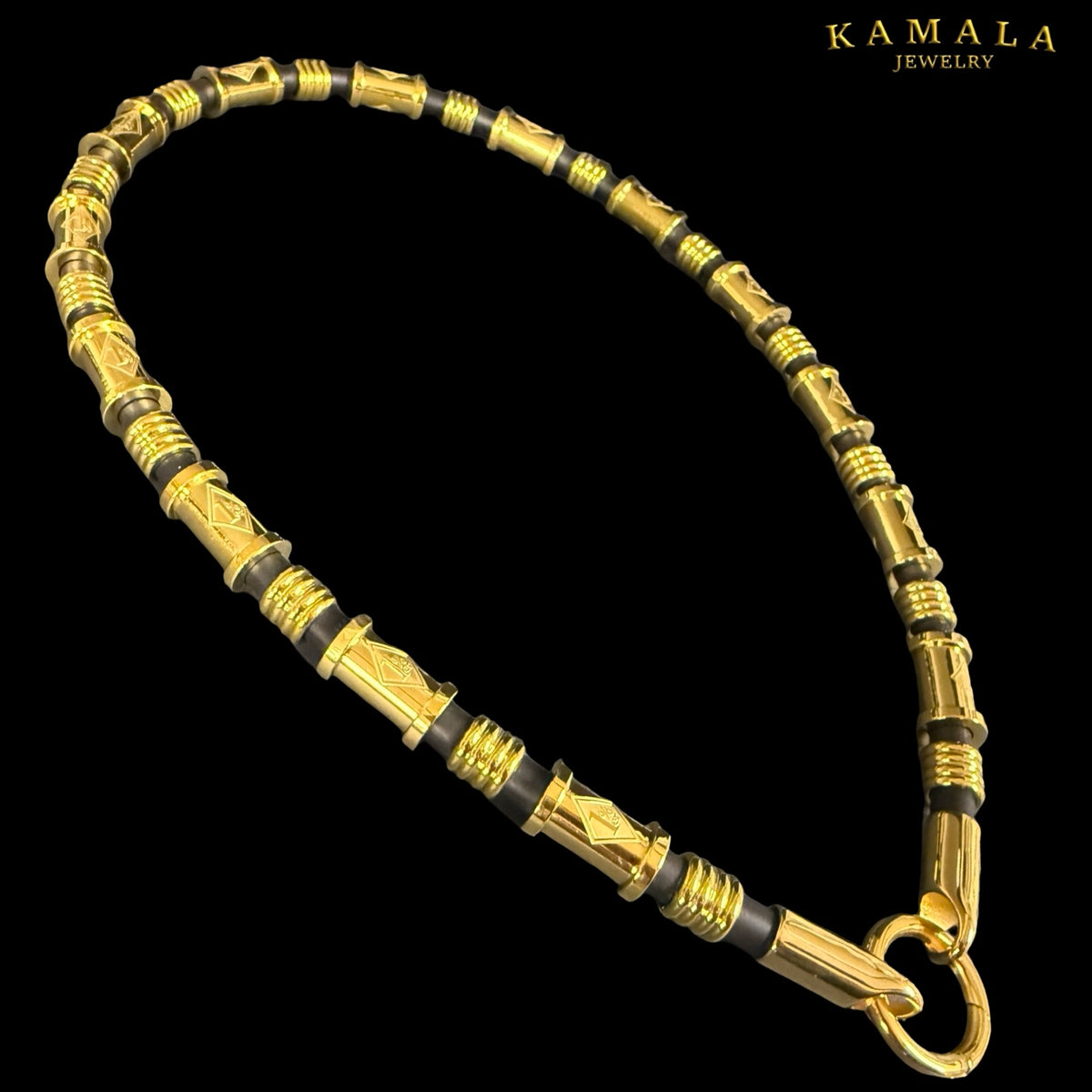 Exklusive Luxus 1%er Halskette – 8 mm Kautschuk & Gold | 14–20 Hülsen