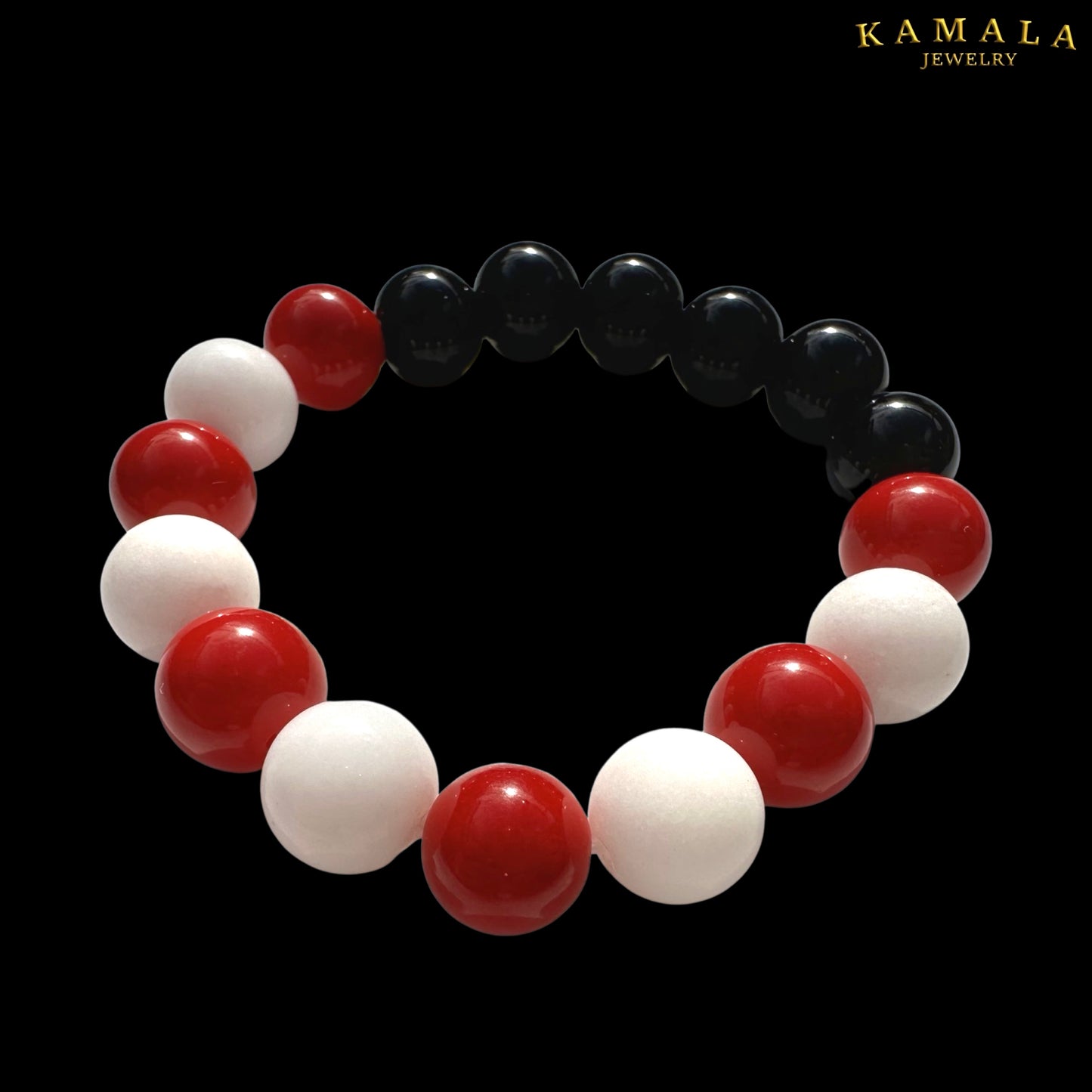 Armband - Steine - Rot & Weiss