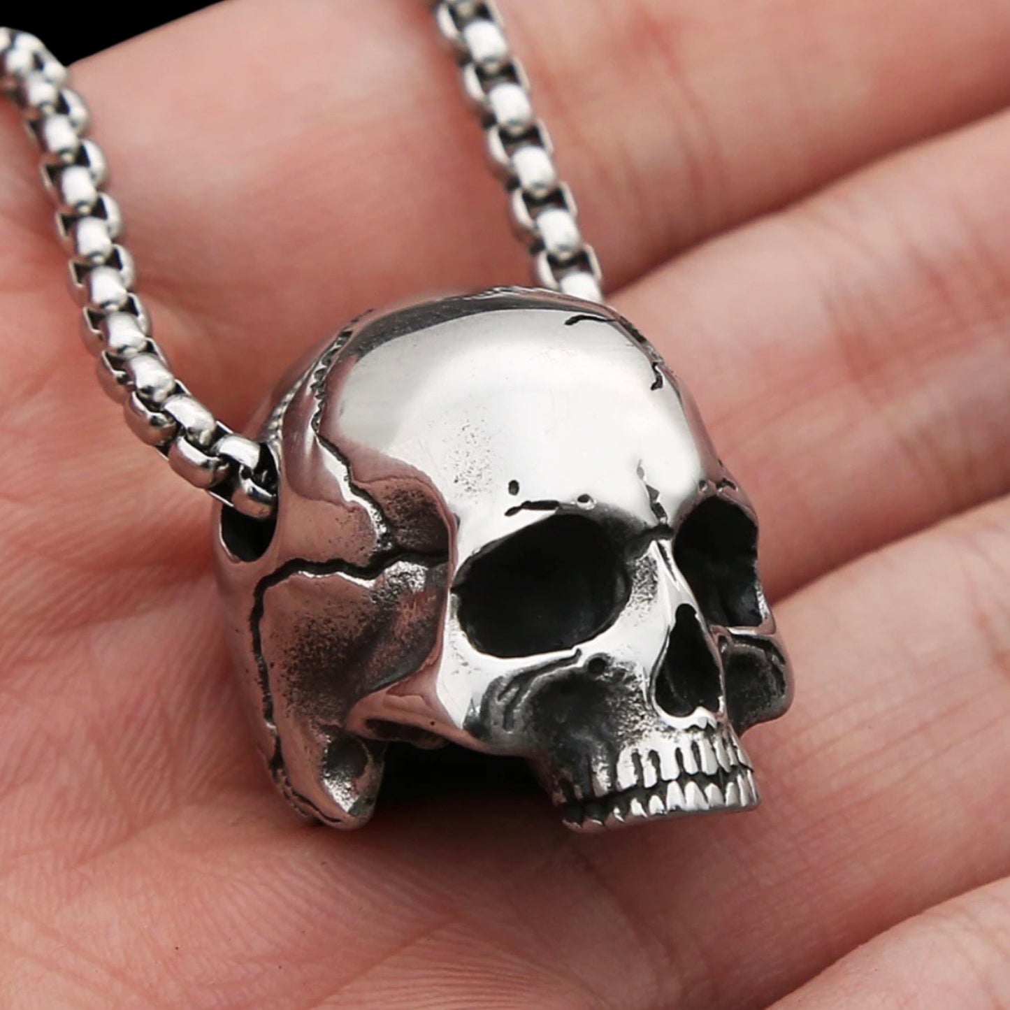 Halskette mit Skull - Edelstahl