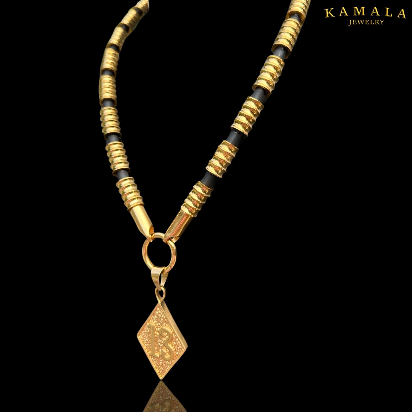 Exklusive Luxus Halskette - Kautschuk & Gold