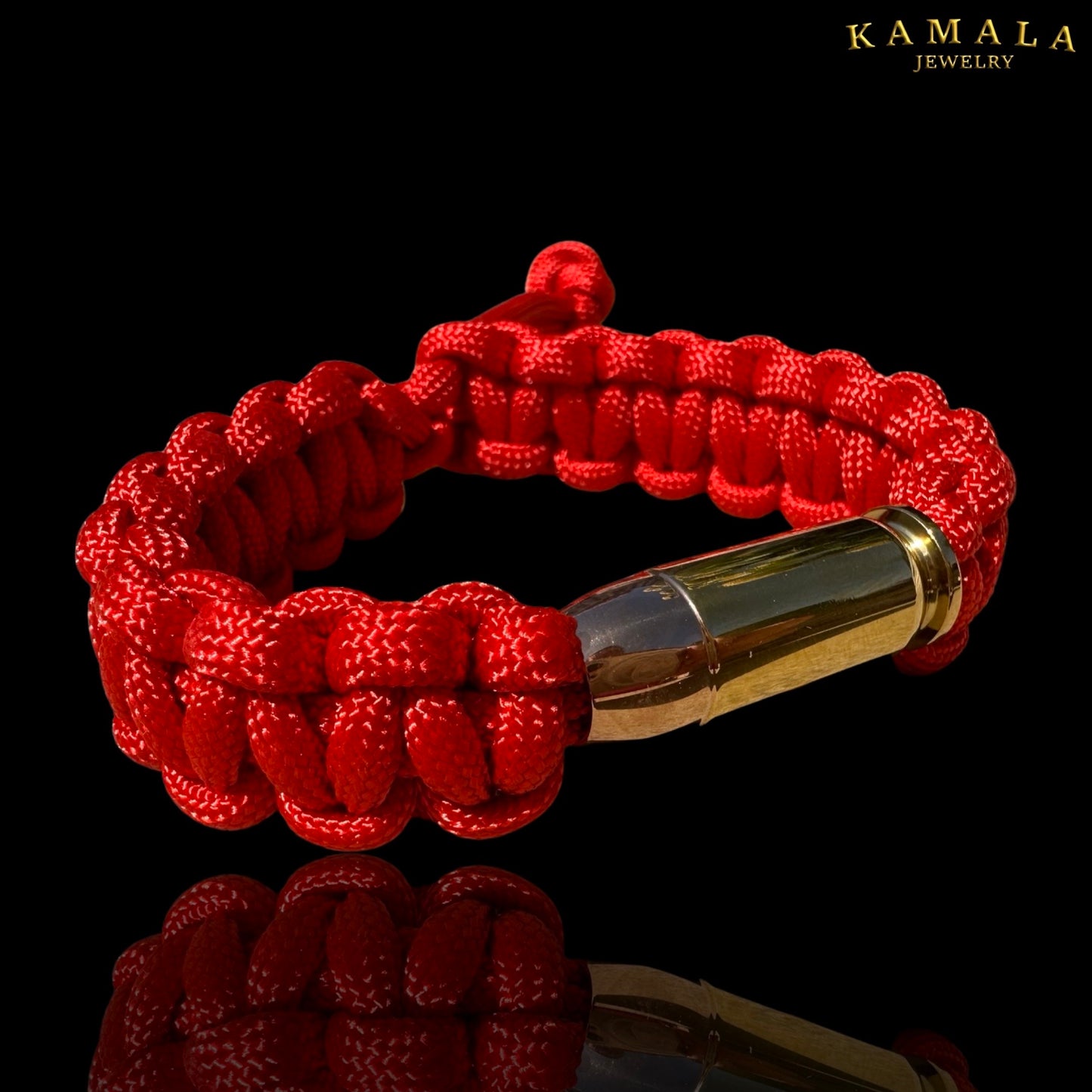 Madmax Armband - Rot mit Patrone in Gold & Roségold