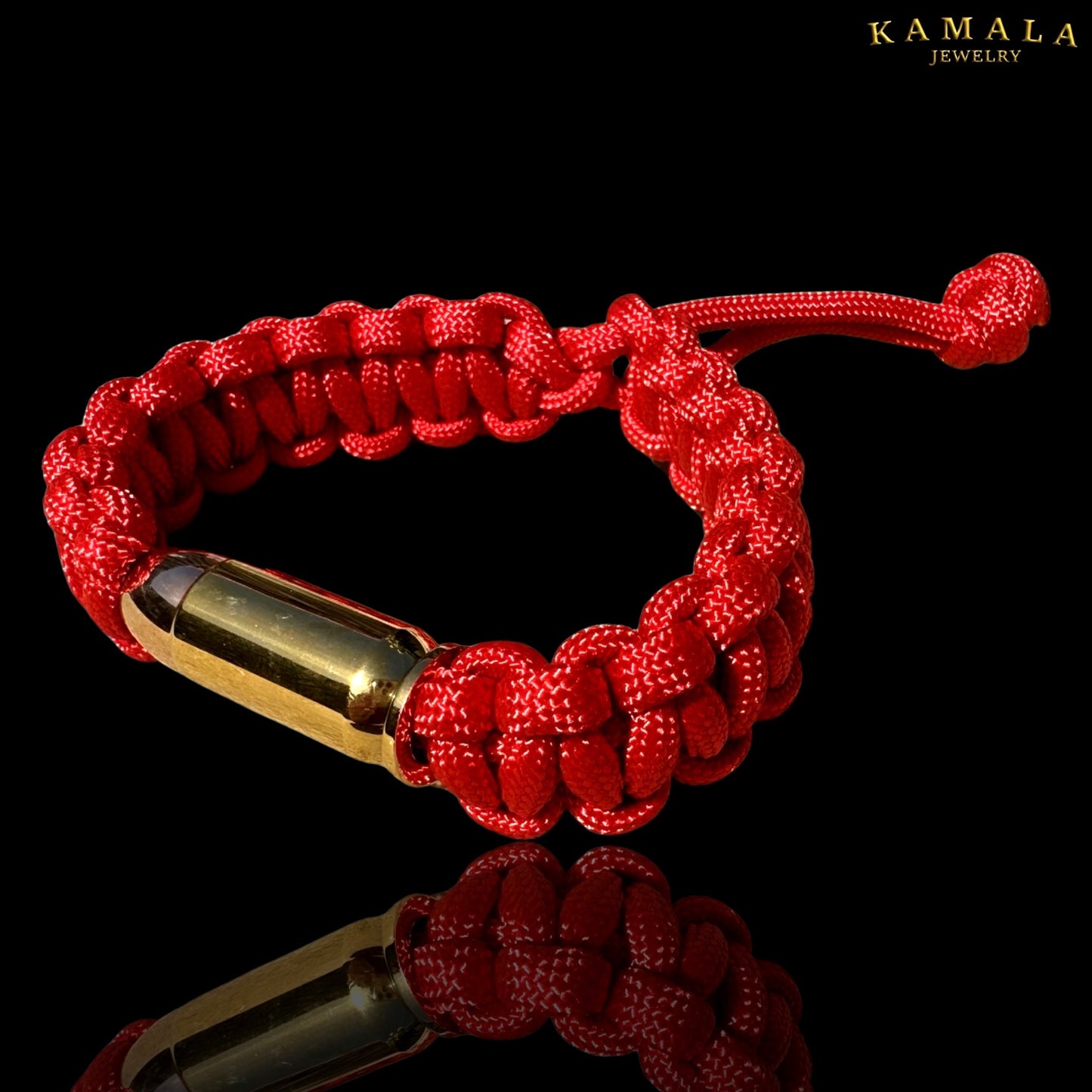 Madmax Armband - Rot mit Patrone in Gold & Roségold