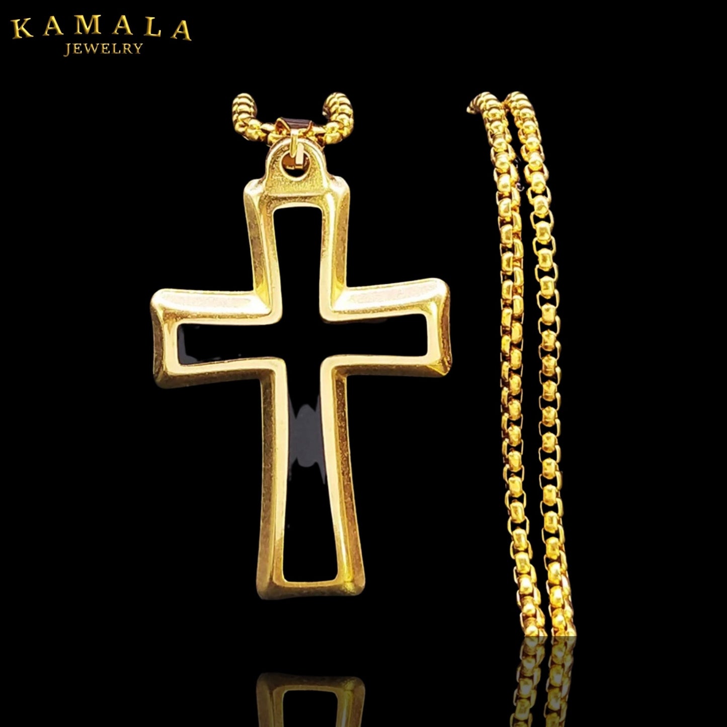 Halskette mit Kreuz - Gold