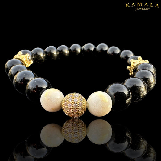 Omerta Armband - Onyx mit Gold